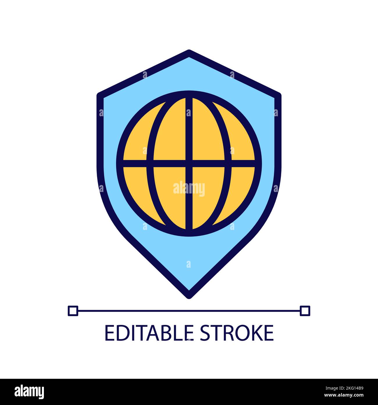 Global security pixel perfect RGB color icon Stock Vector