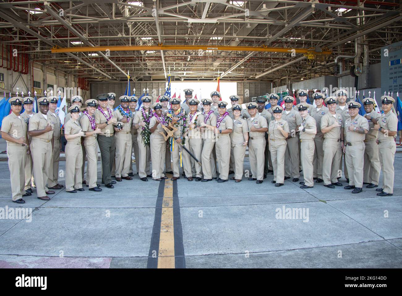 U.S. Navy Sailors participate in a chief petty officer pinning ceremony ...