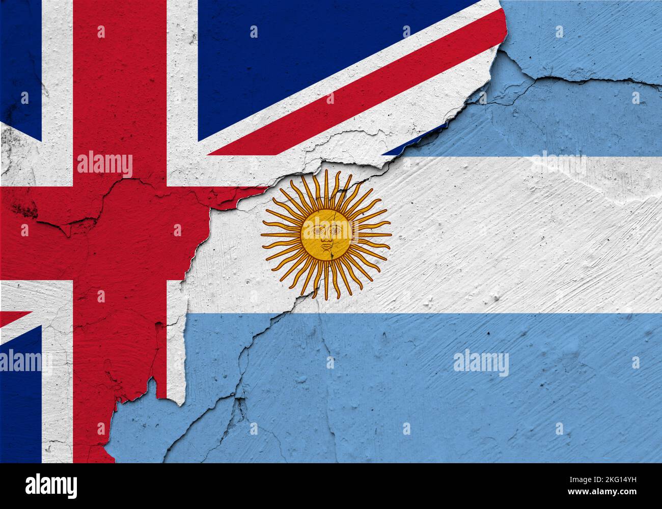 Great Britain and Argentina flags. International relations Stock Photo ...