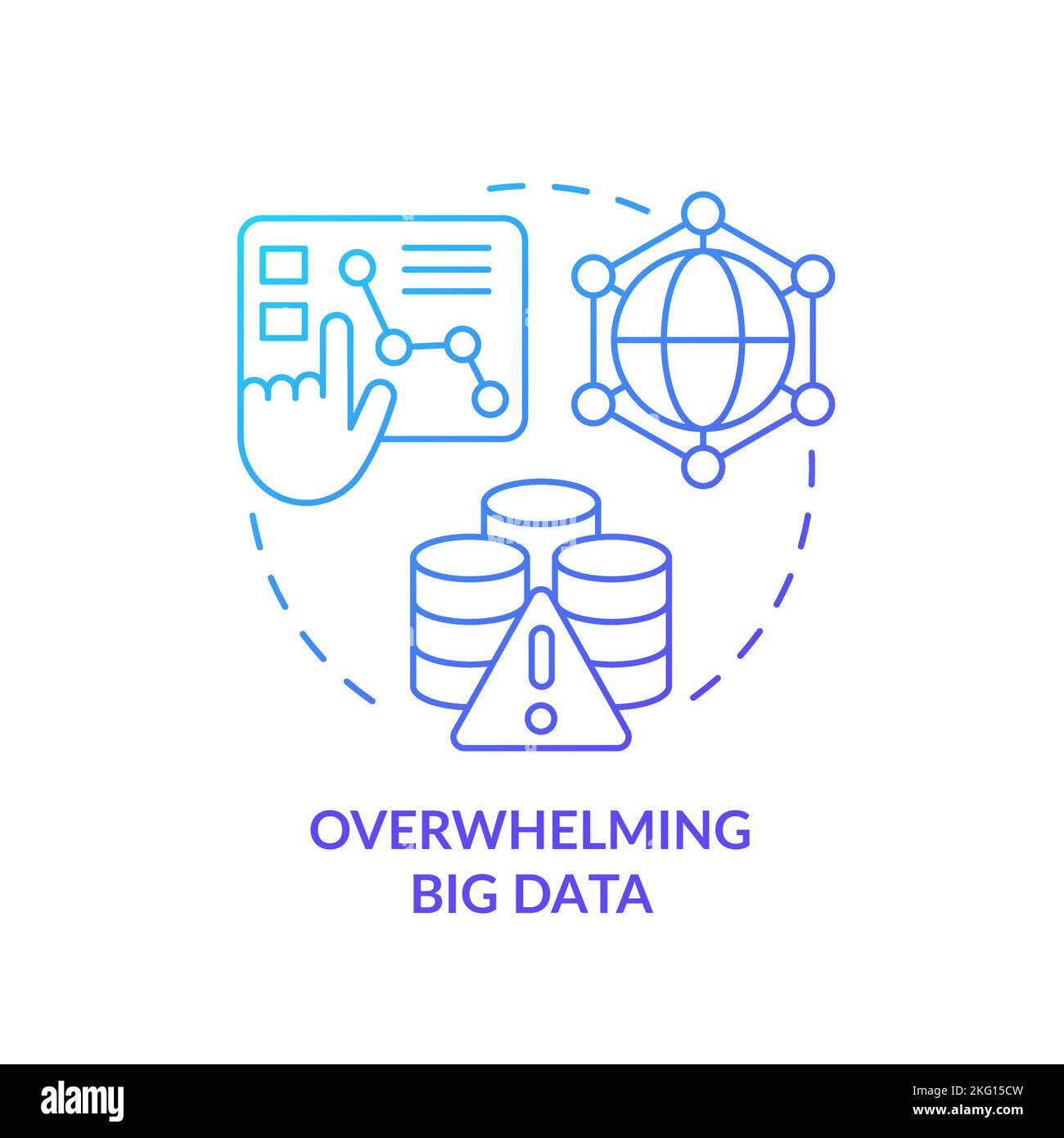Overwhelm big data blue gradient concept icon Stock Vector Image & Art 