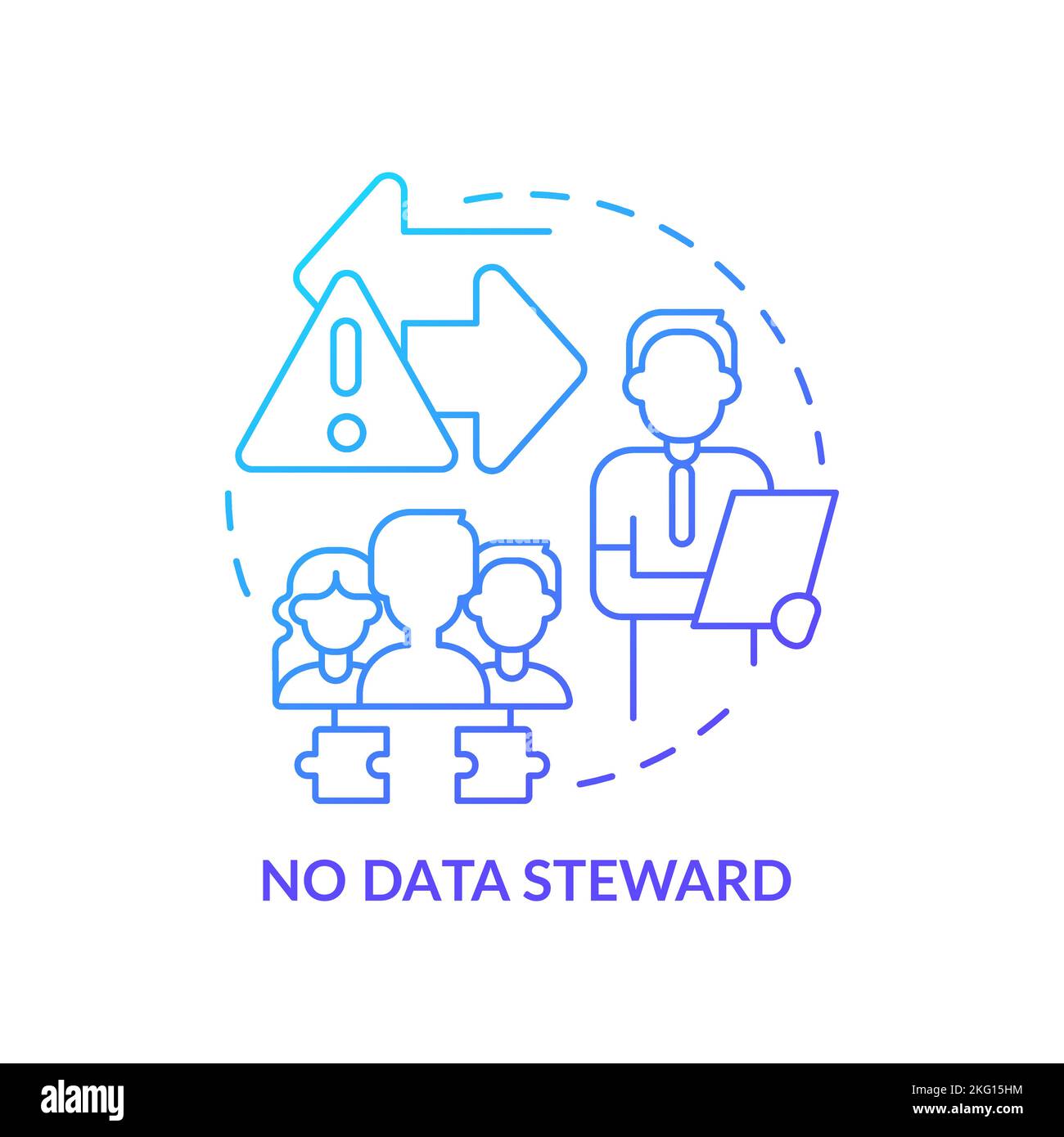 No data steward blue gradient icon Stock Vector