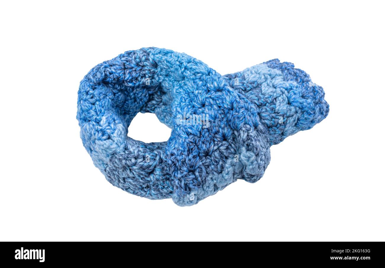 Warm winter scarf on a white background. Stock Photo