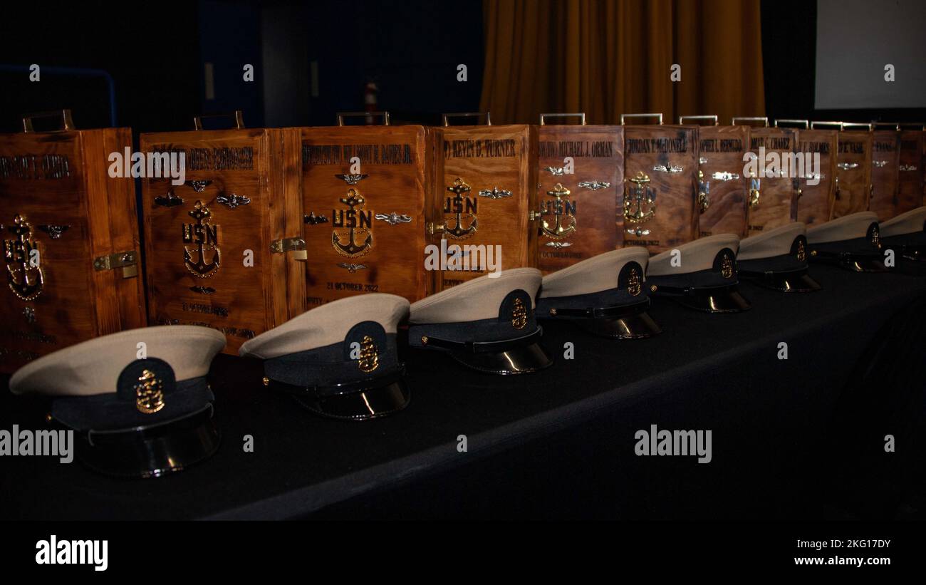 SAN DIEGO (Oct. 21, 2022) Chief petty officer combination covers are