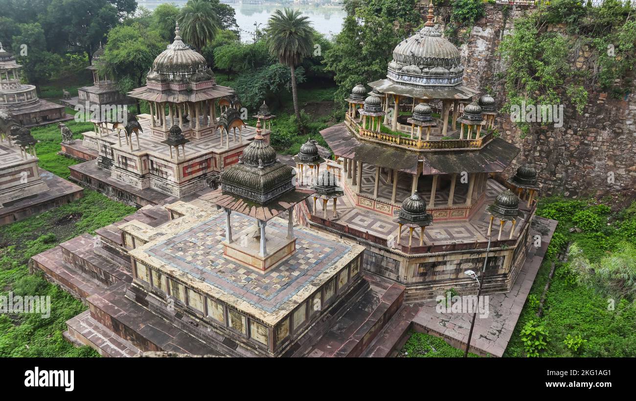 View of Cenotaphs or Chattris in Kesar Bagh, Kota, Rajasthan, India ...