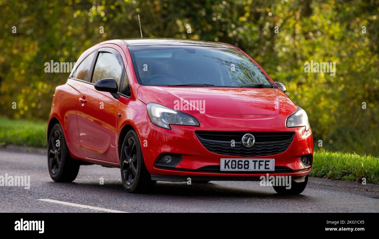 2019 red Vauxhall Corsa hatchback car Stock Photo Alamy