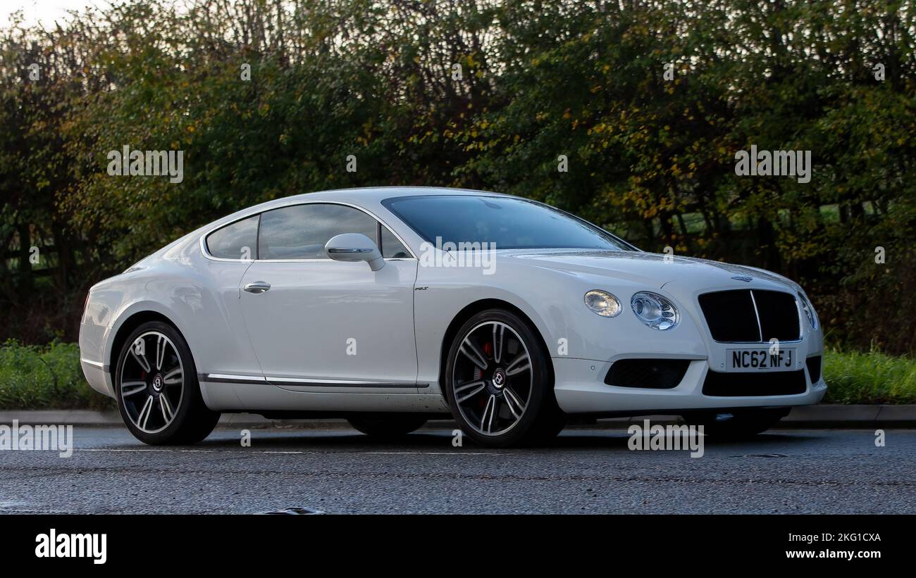 2012 white 3993 cc Bentley Continental Stock Photo