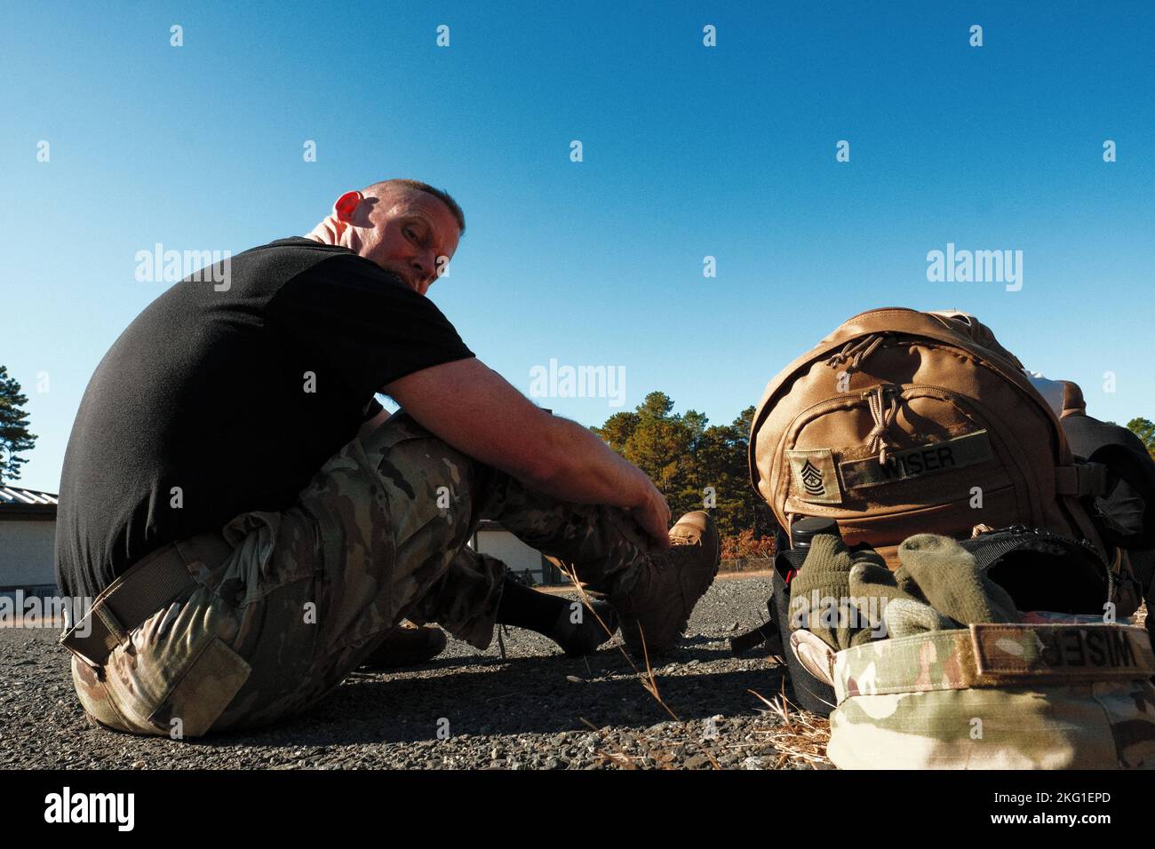 Lexemberg Ruck A U.S. Army soldier assigned to the 77th Sustainment Brigade prepares ...