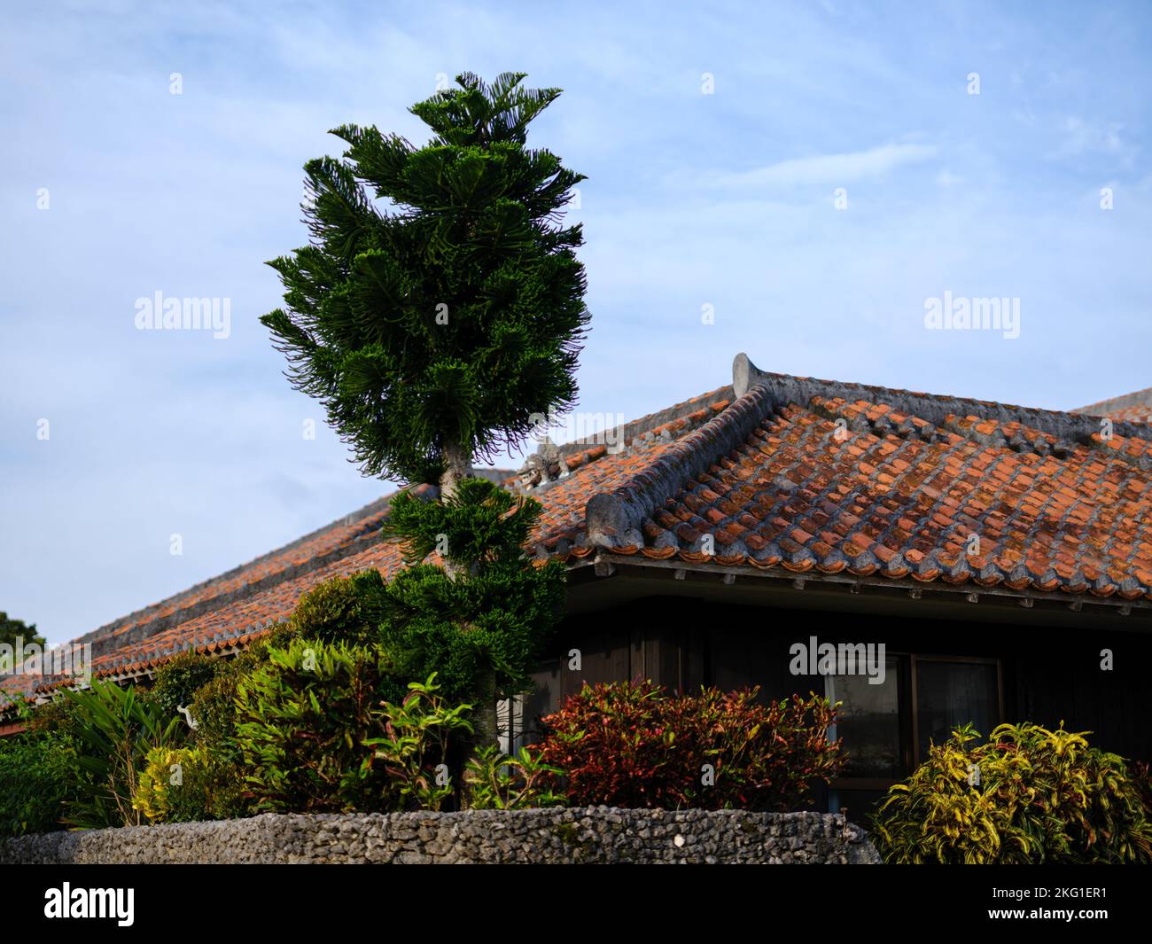 Traditional House in Iriomote Island, Okinawa Prefecture, Japan Stock