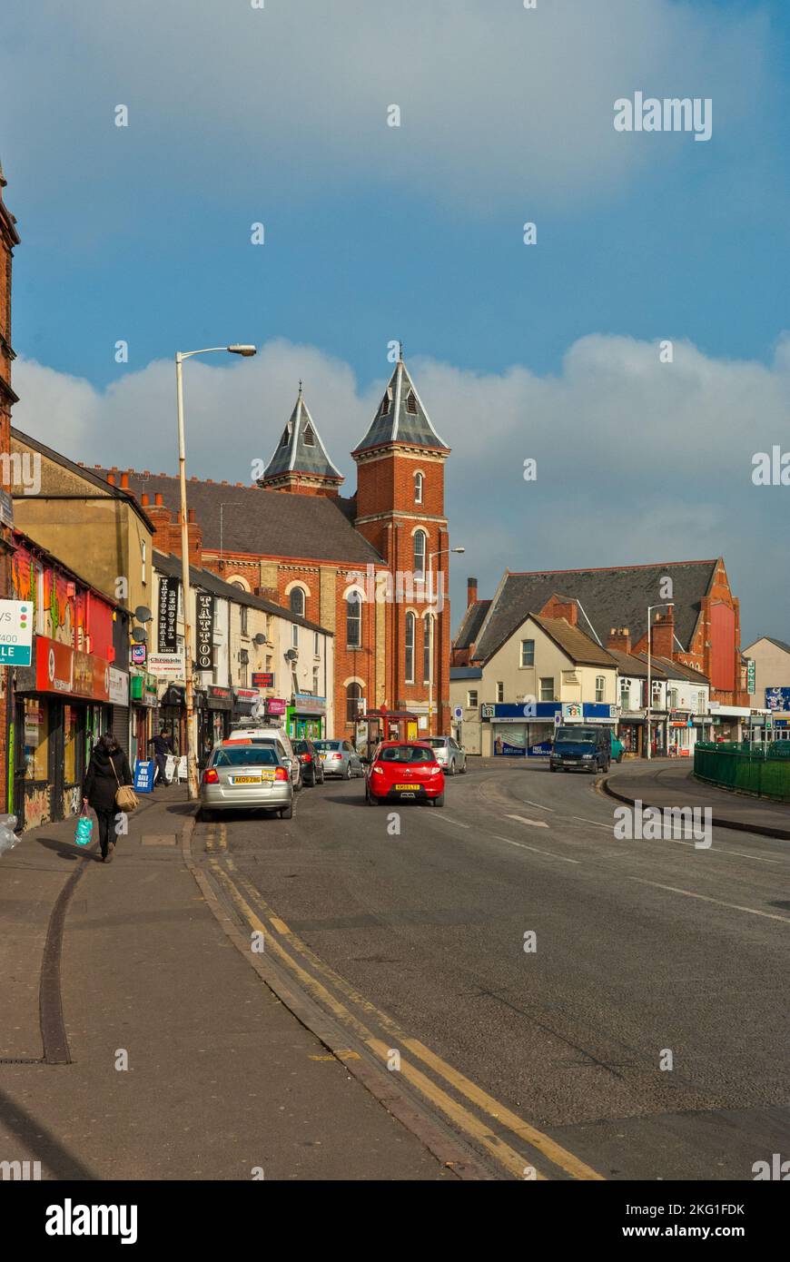 Street view of Kettering Road heading north from the town centre