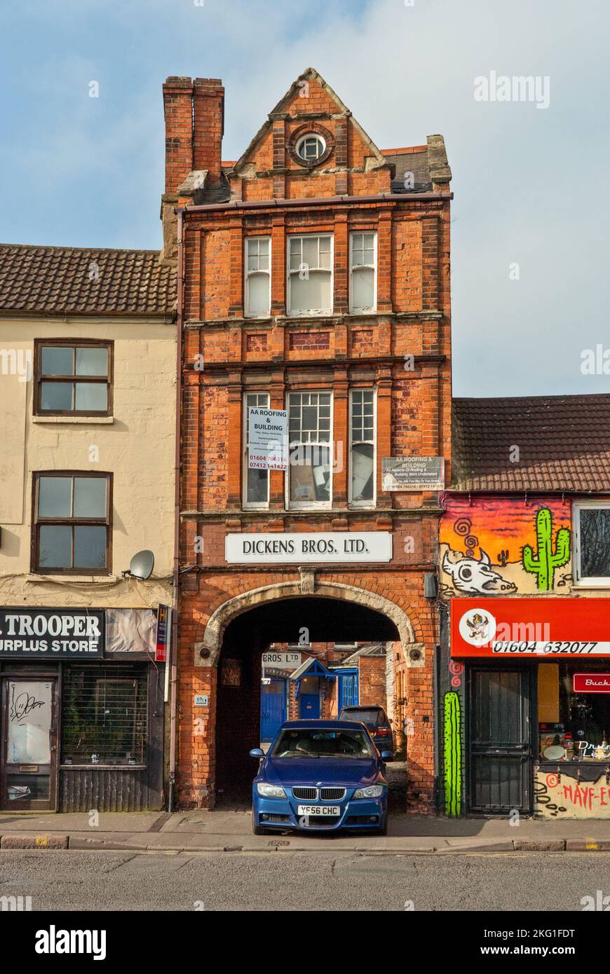 Entrance to Dickens factory, a leather works associated with the town's
