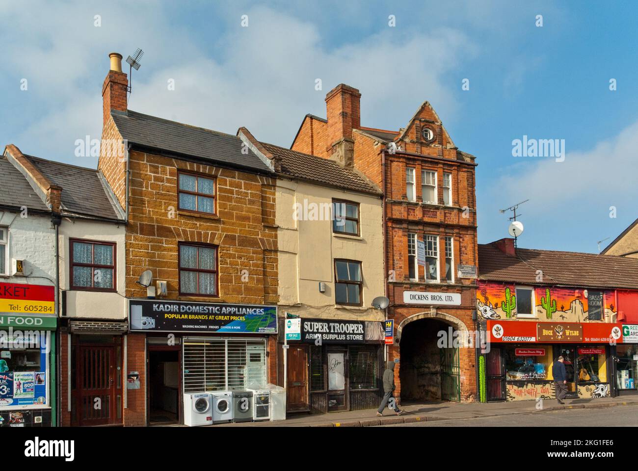 Street view of Kettering Road heading north from the town centre