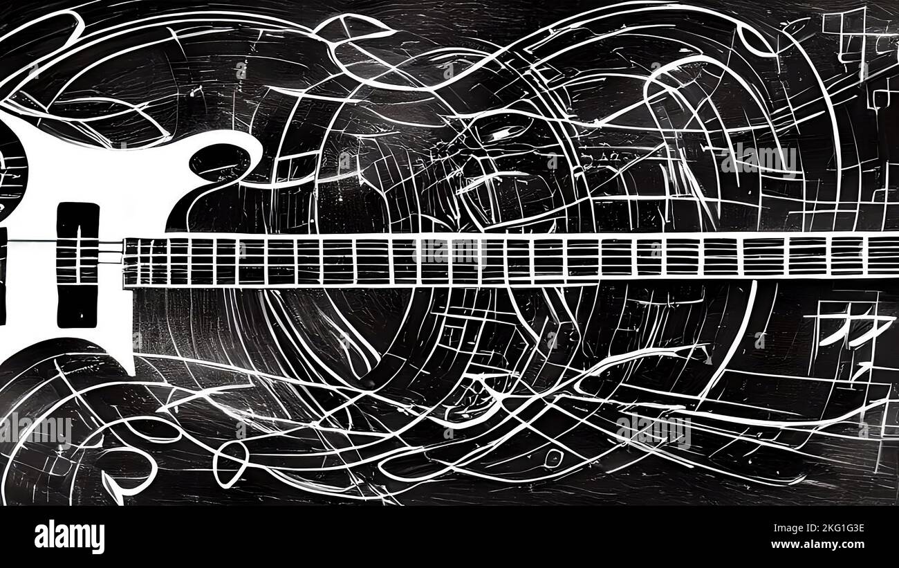 Electric Guitar Drawing Background, Illustration Stock Photo Alamy