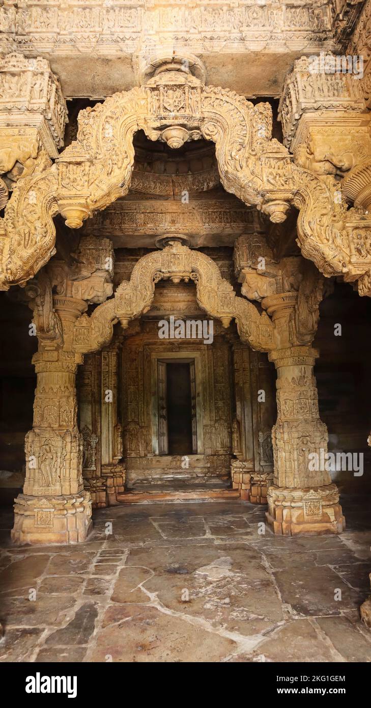 Ached torana of Sas Bahu or Sahastra Bahu Temple, Nagda, Rajasthan, India. Stock Photo