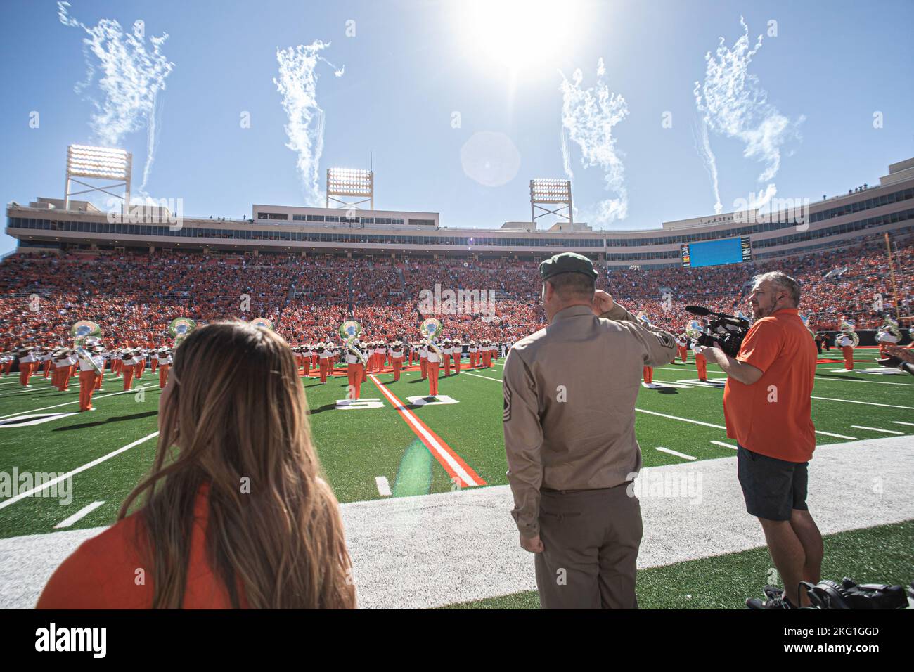 Master Sgt. Earl Plumlee, a Medal of Honor recipient, salutes as the