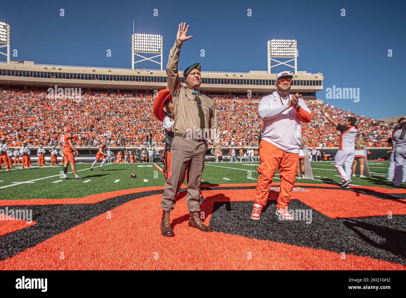 Master Sgt. Earl Plumlee, a Medal of Honor recipient, leads the Orange