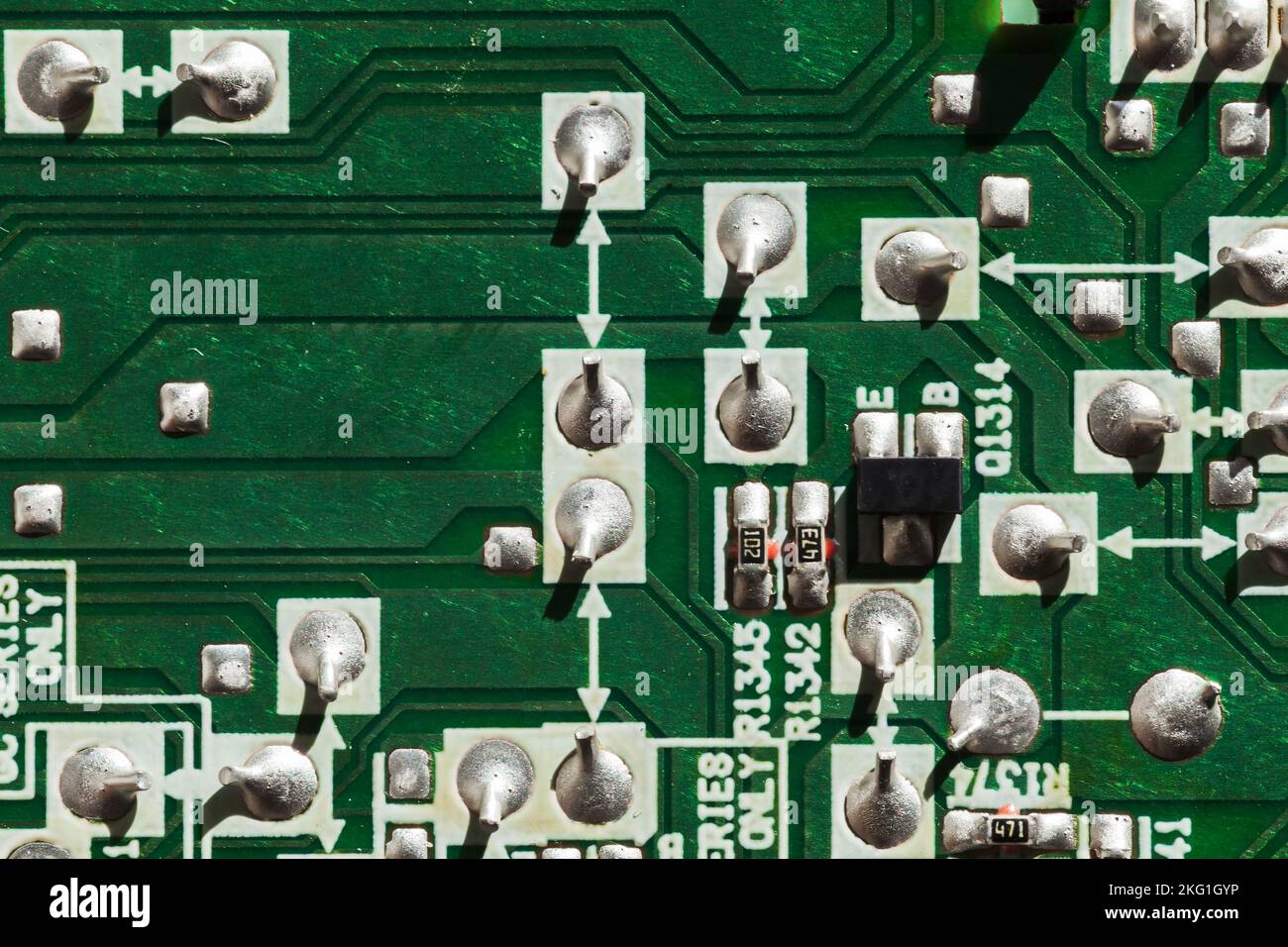Green printed circuit board, micro electronics component, top view