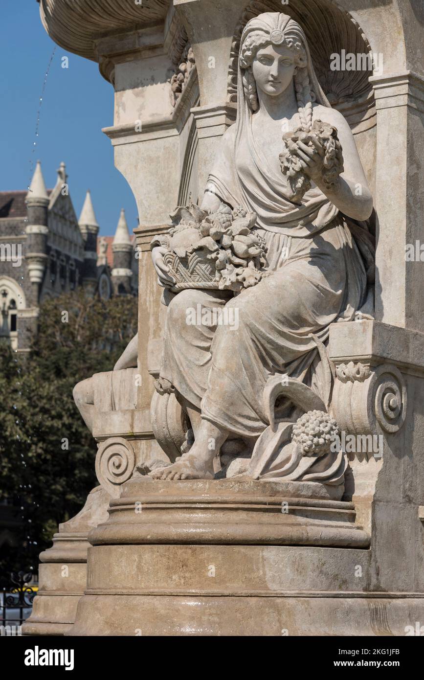 Flora Fountain, Hutatma Chowk, Bombay, Mumbai, Maharashtra, India Stock Photo