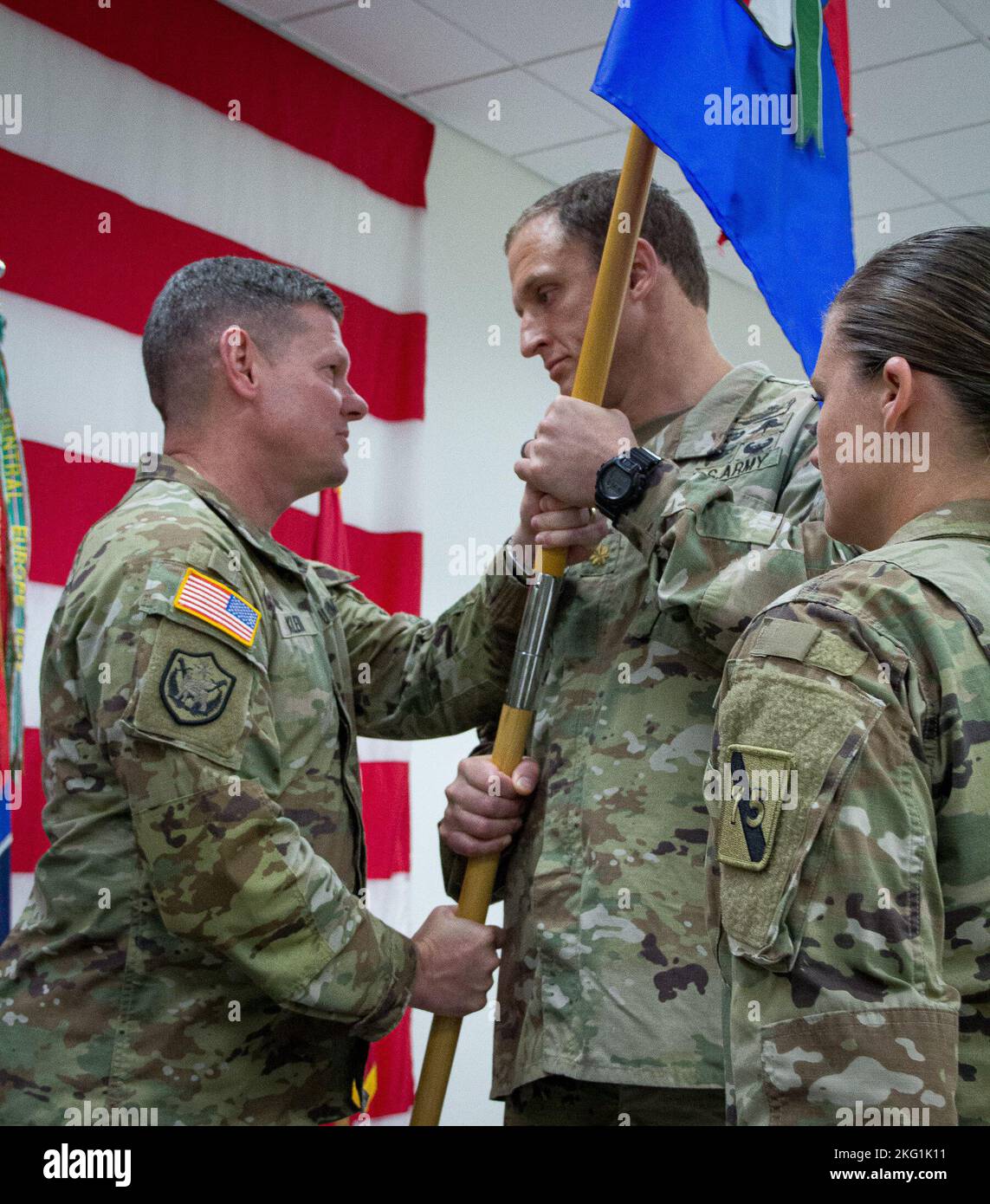 Maj. Brandon Trama receives the Headquarters and Headquarters