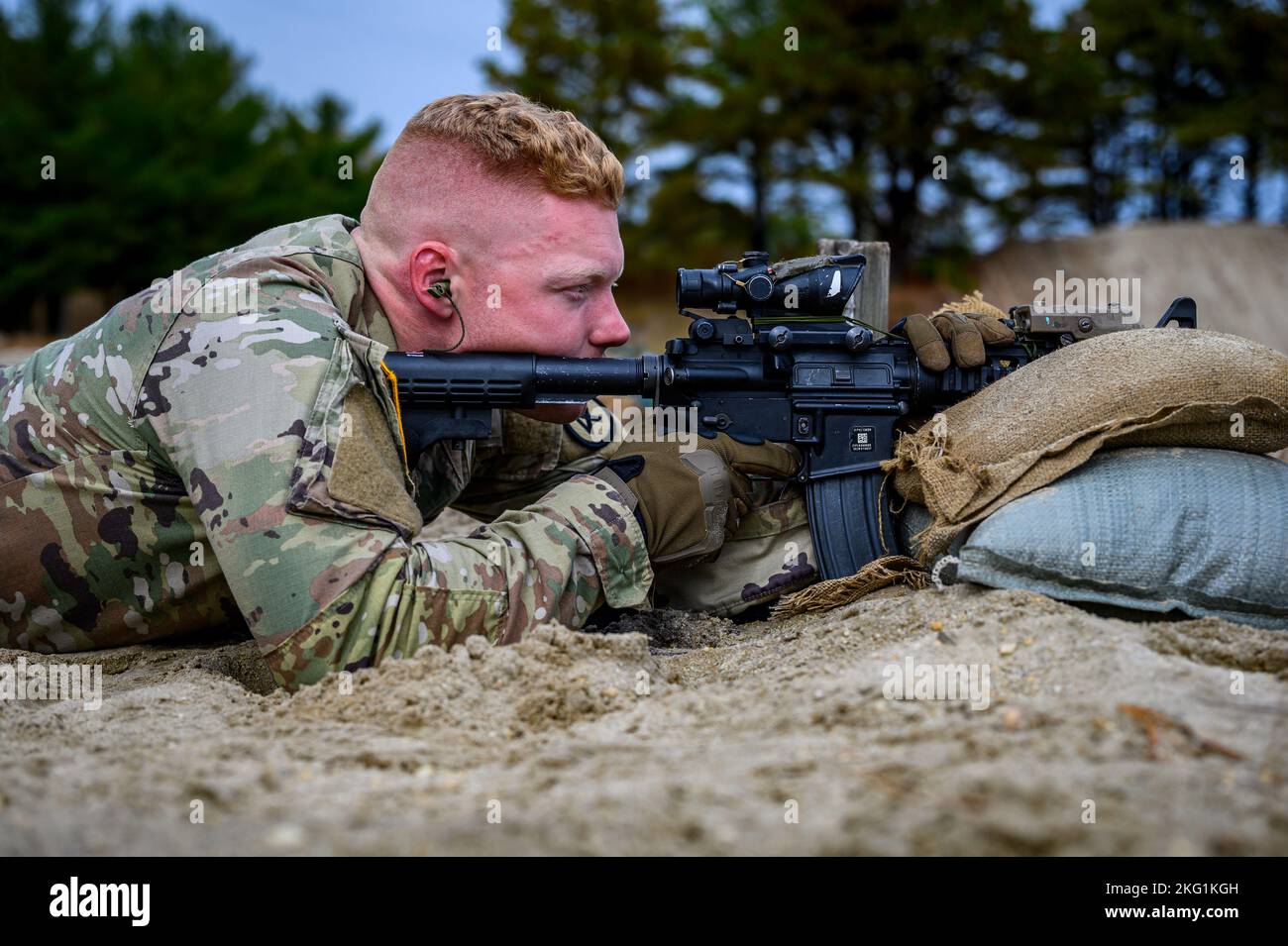 A U.S. Army Soldier with the 1114th Infantry Regiment, 44th Infantry