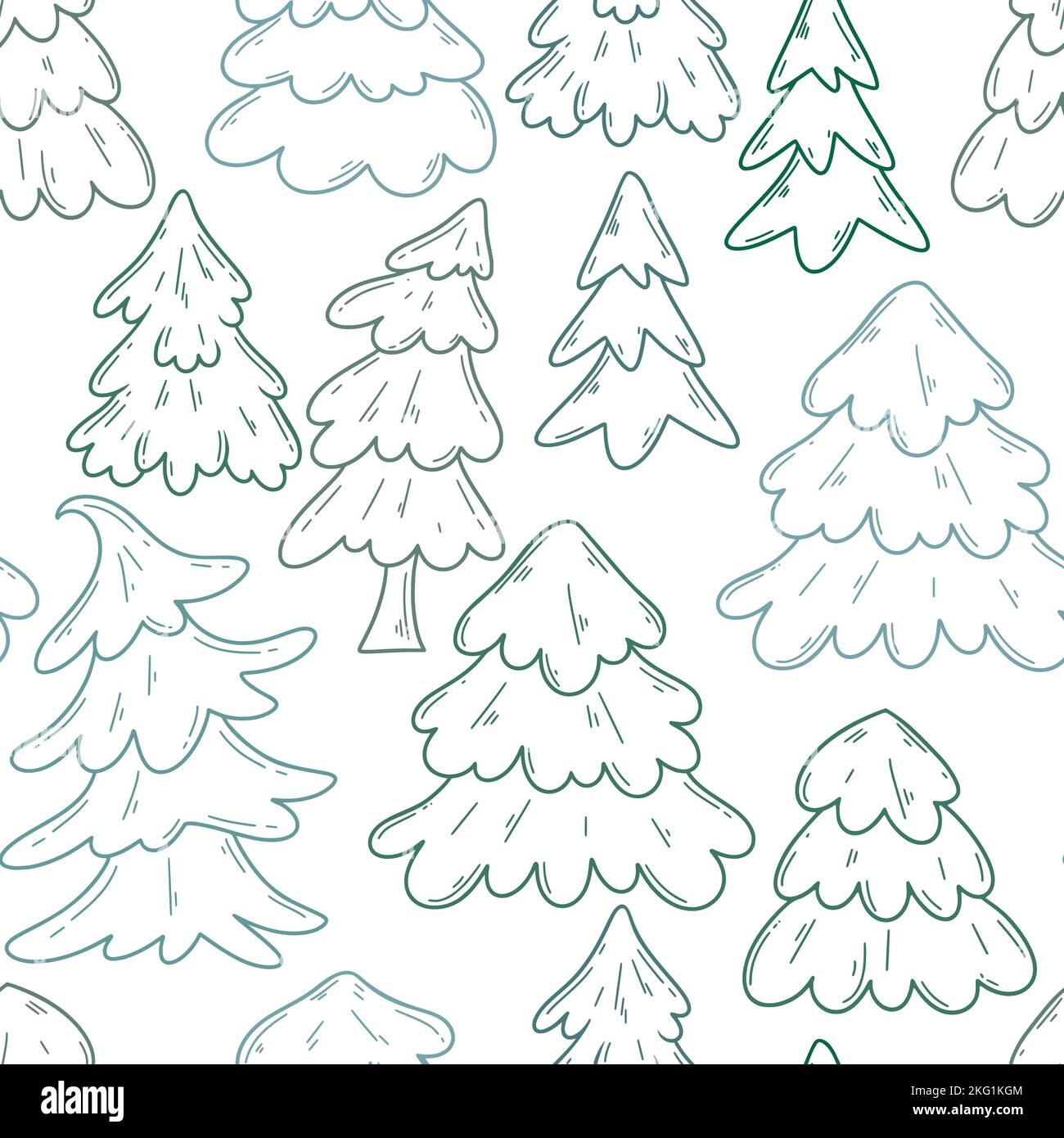 Christmas trees seamless pattern vector illustration Stock Vector Image ...