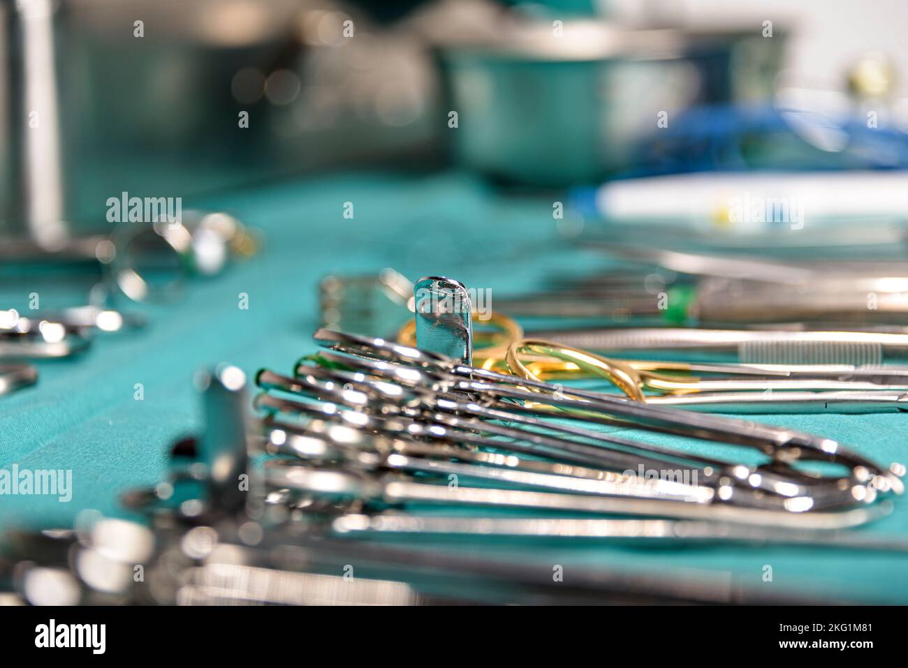 Surgical instruments in the operating room. Stock Photo