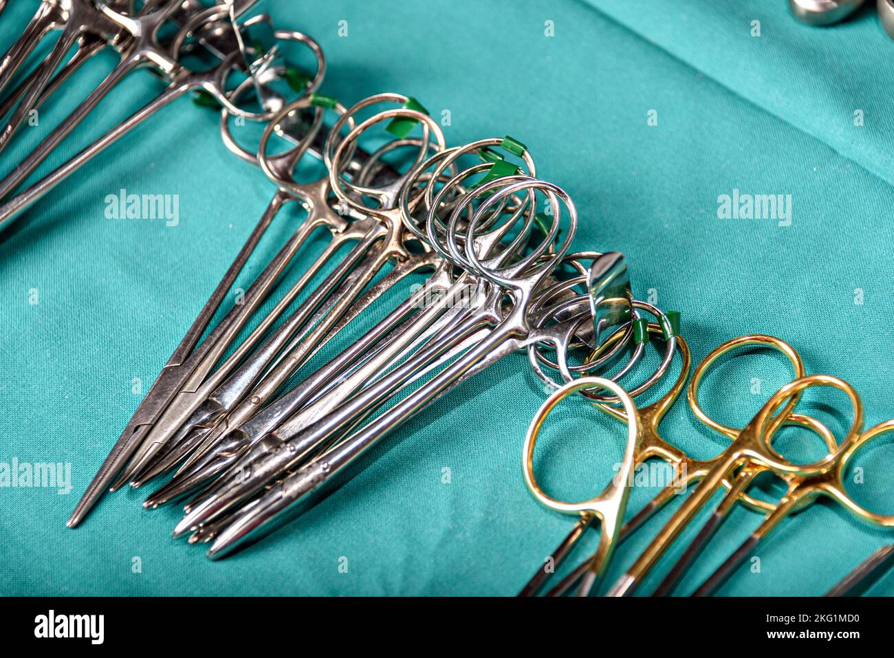 Surgical instruments in the operating room. Stock Photo