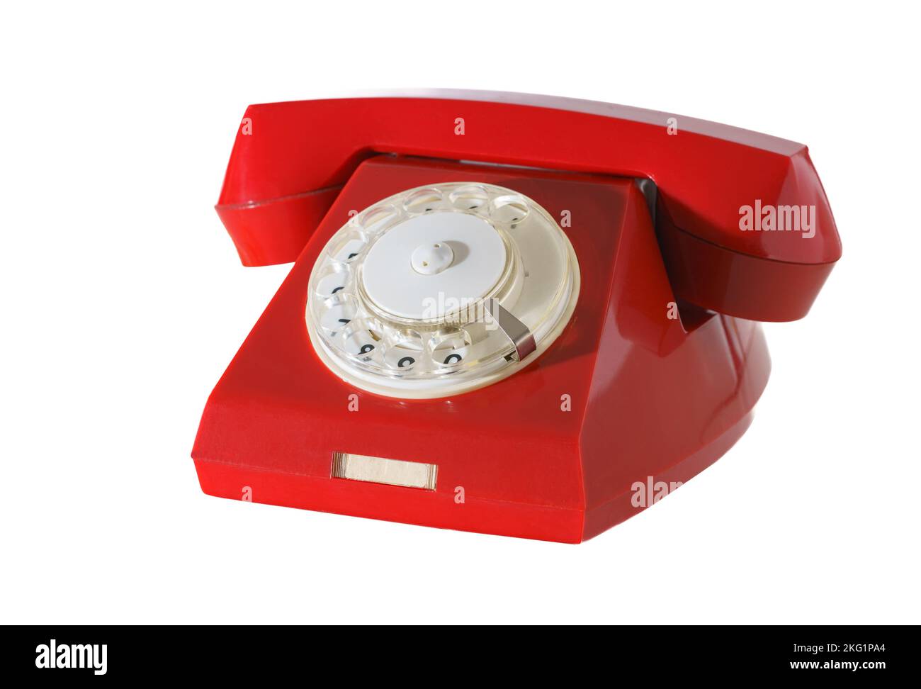 old landline telephone on a white isolated background Stock Photo Alamy
