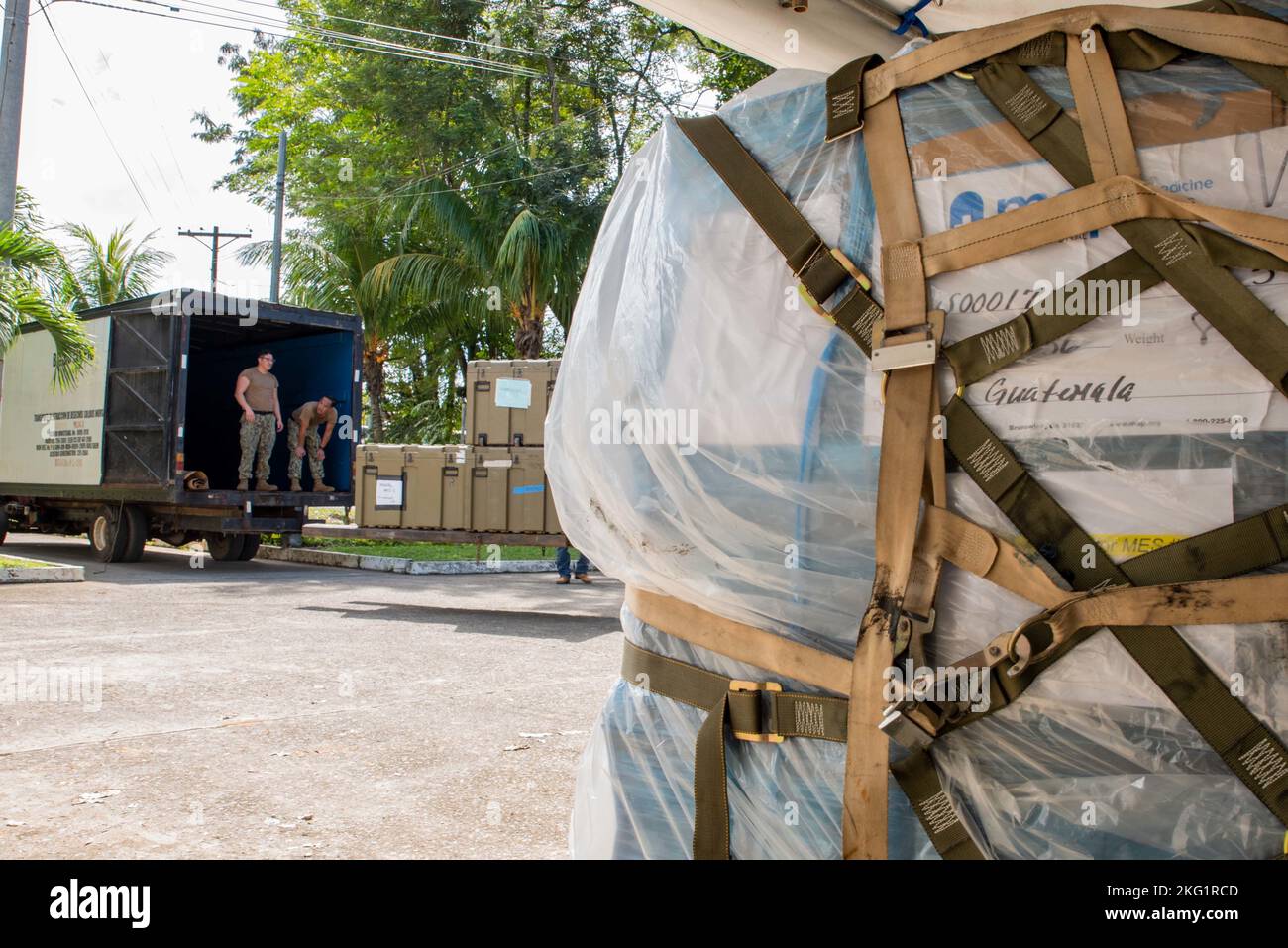 Arkansas Air National Guard members work alongside locals and Navy