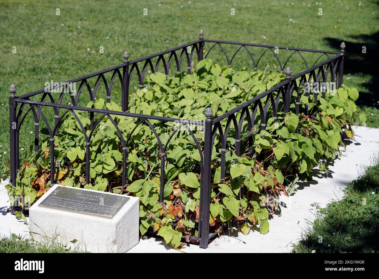 Cemetery of the Kings. Grave of Jean Calvin ( John Calvin ). Calvin was