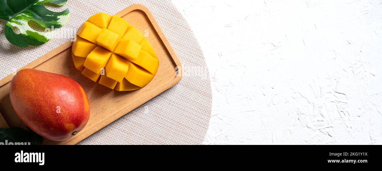 top view rotten mango with worms on a white background Stock Photo - Alamy