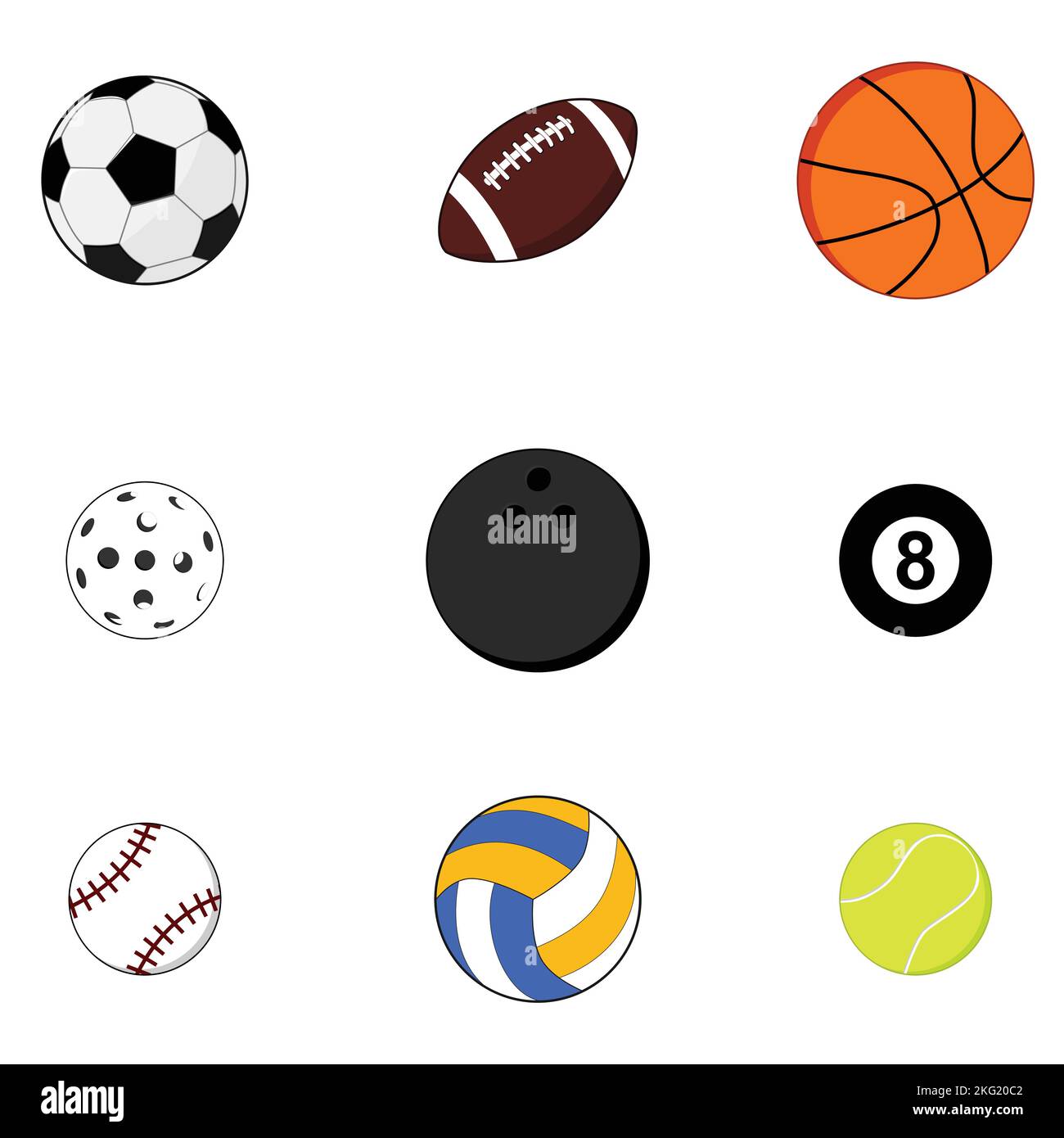 Sport balls on white background. Vector illustration Stock Vector Image ...