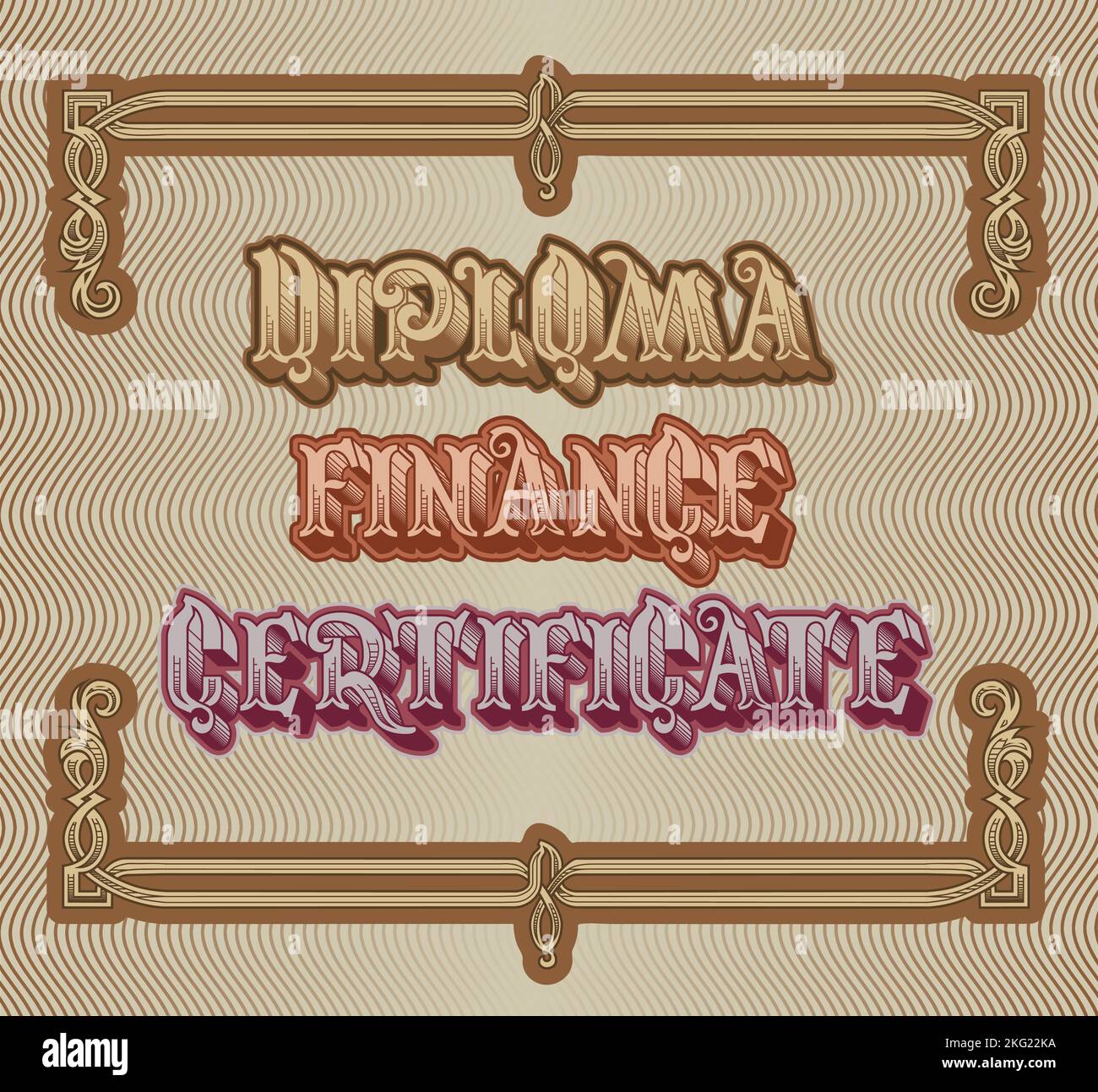 Vector financial lettering, frames and ornaments. Eps-8 separated by ...