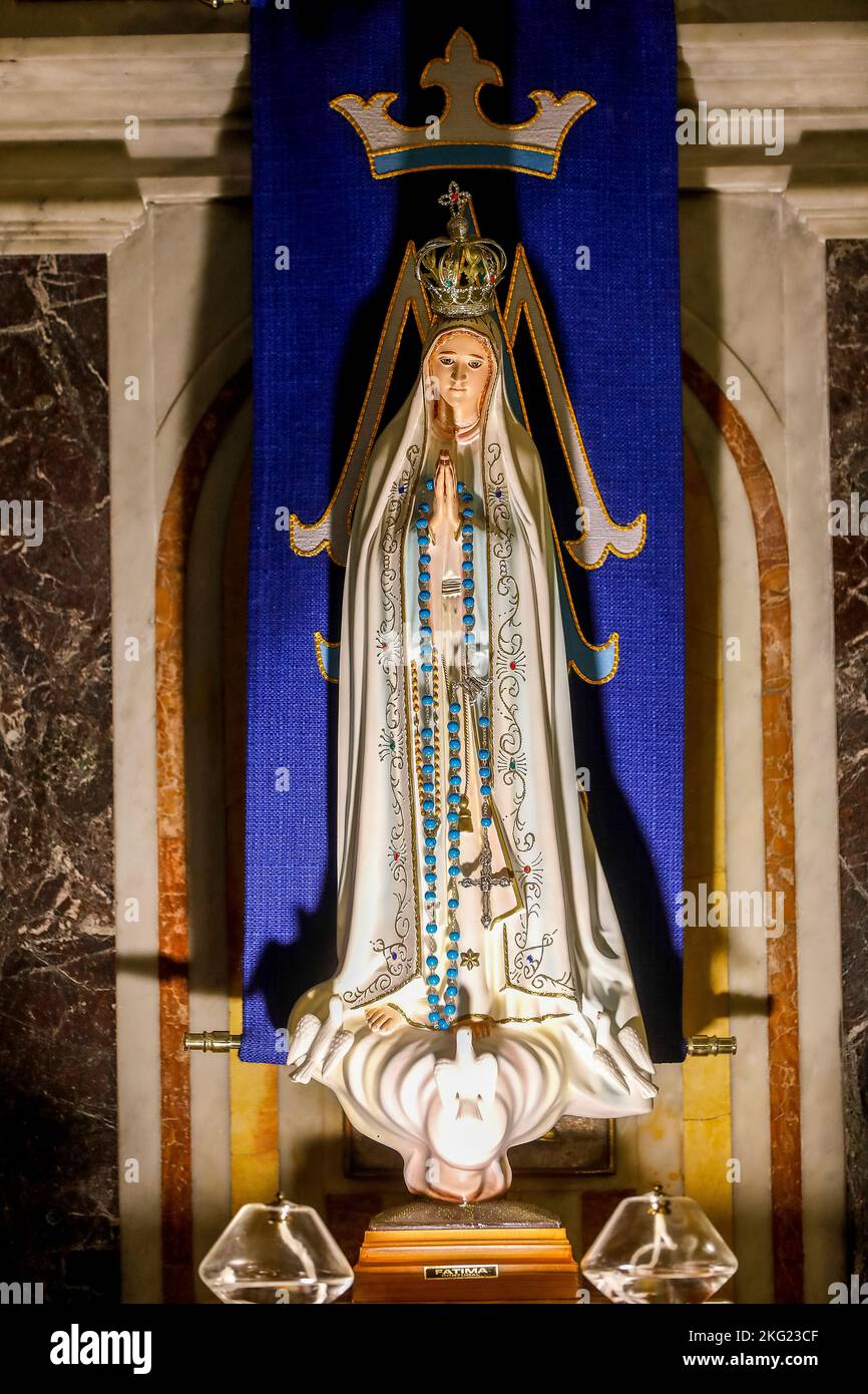 Fatima Virgin Mary statue in San Domenico's church, Bari, Italy Stock Photo