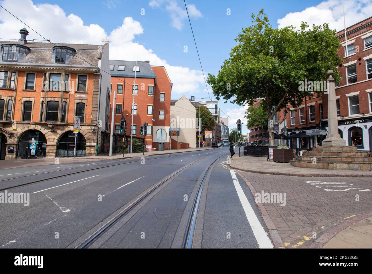 Summer day on Fletcher Gate in Nottingham City Centre, Nottinghamshire