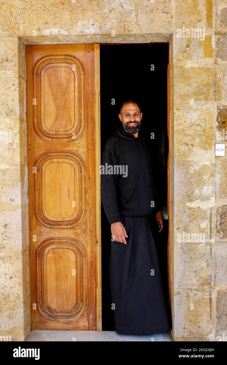Monk in Kreim maronite monastery, Ghosta, Lebanon Stock Photo Alamy