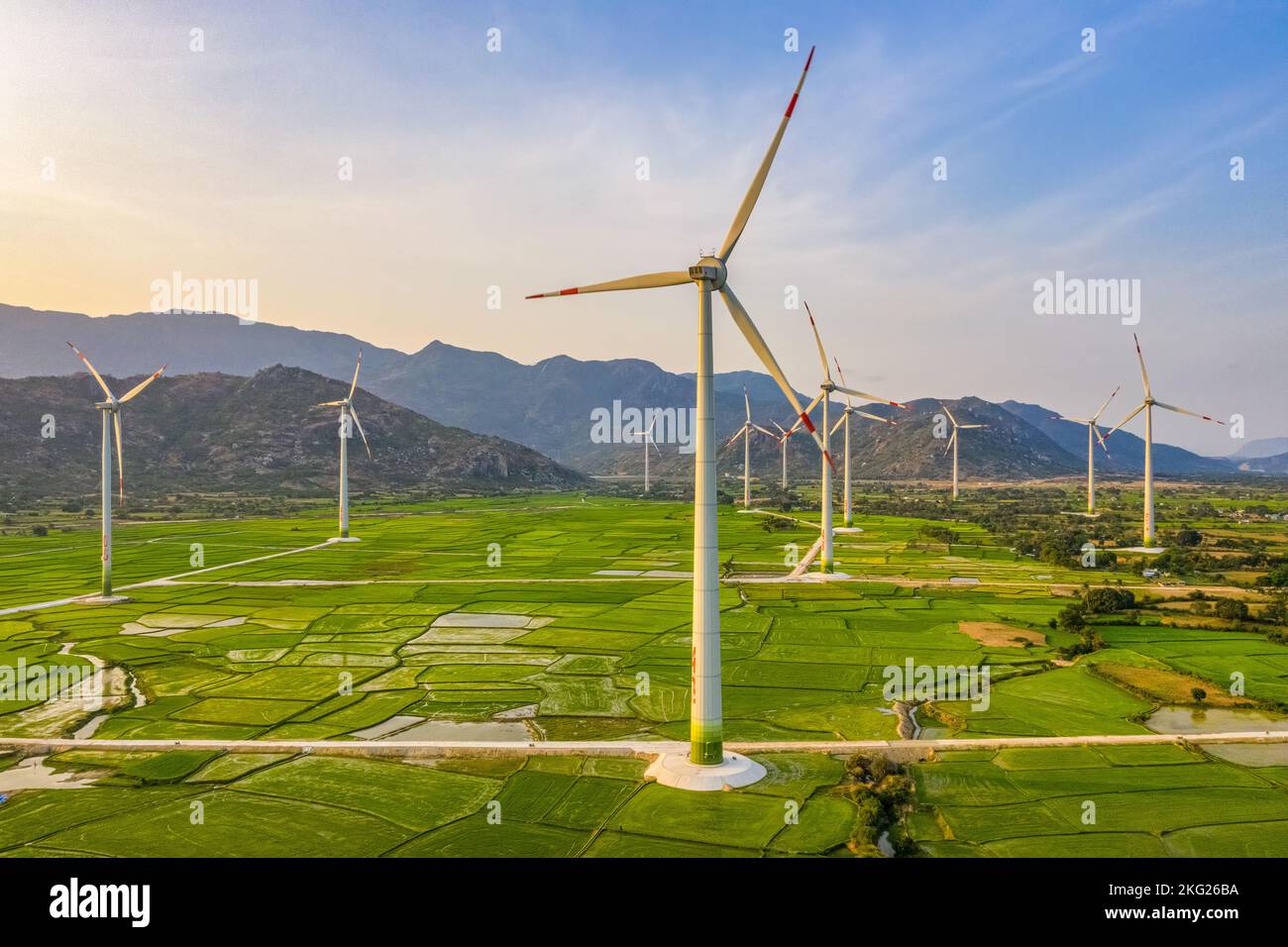 Windmill Rice Local Windmill for electric power production, Wind turbines generating ...