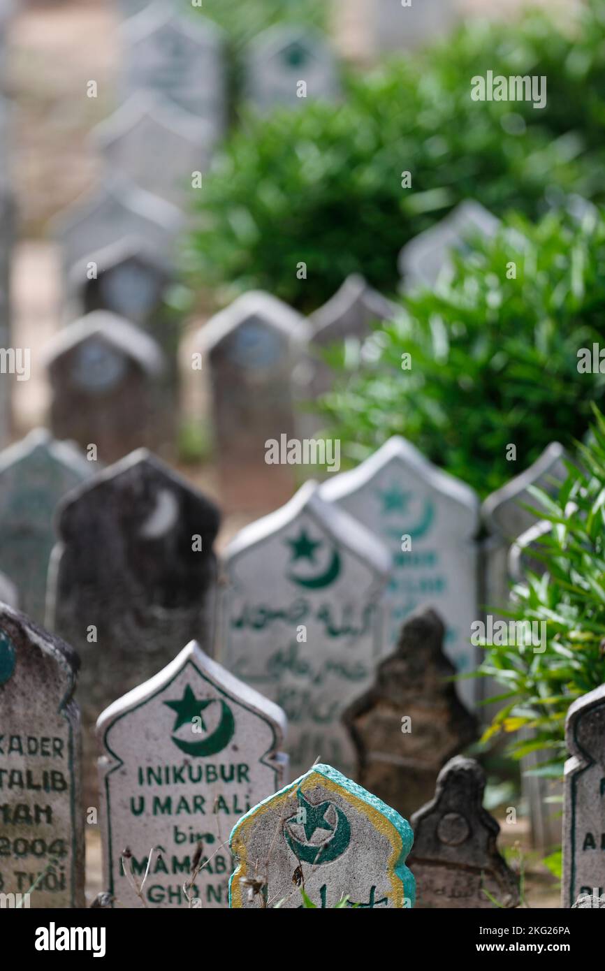 Mubarak mosque. Old cham muslim cemetery.  Chau Doc. Vietnam. Stock Photo