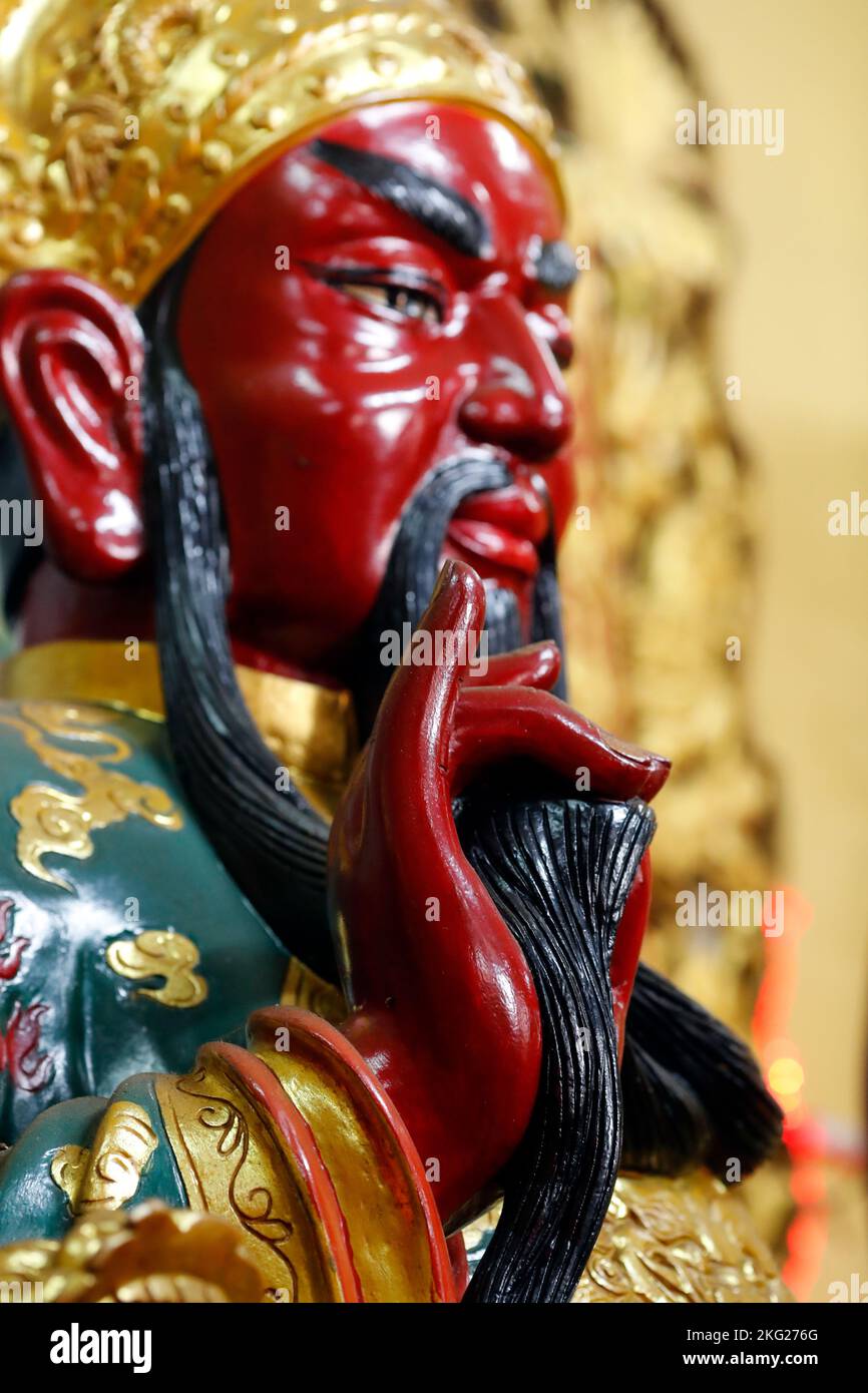 Quan De Mieu taoist temple.  Quan Thanh De Qua (  Guan Yu ).  Tan Chau. Vietnam. Stock Photo