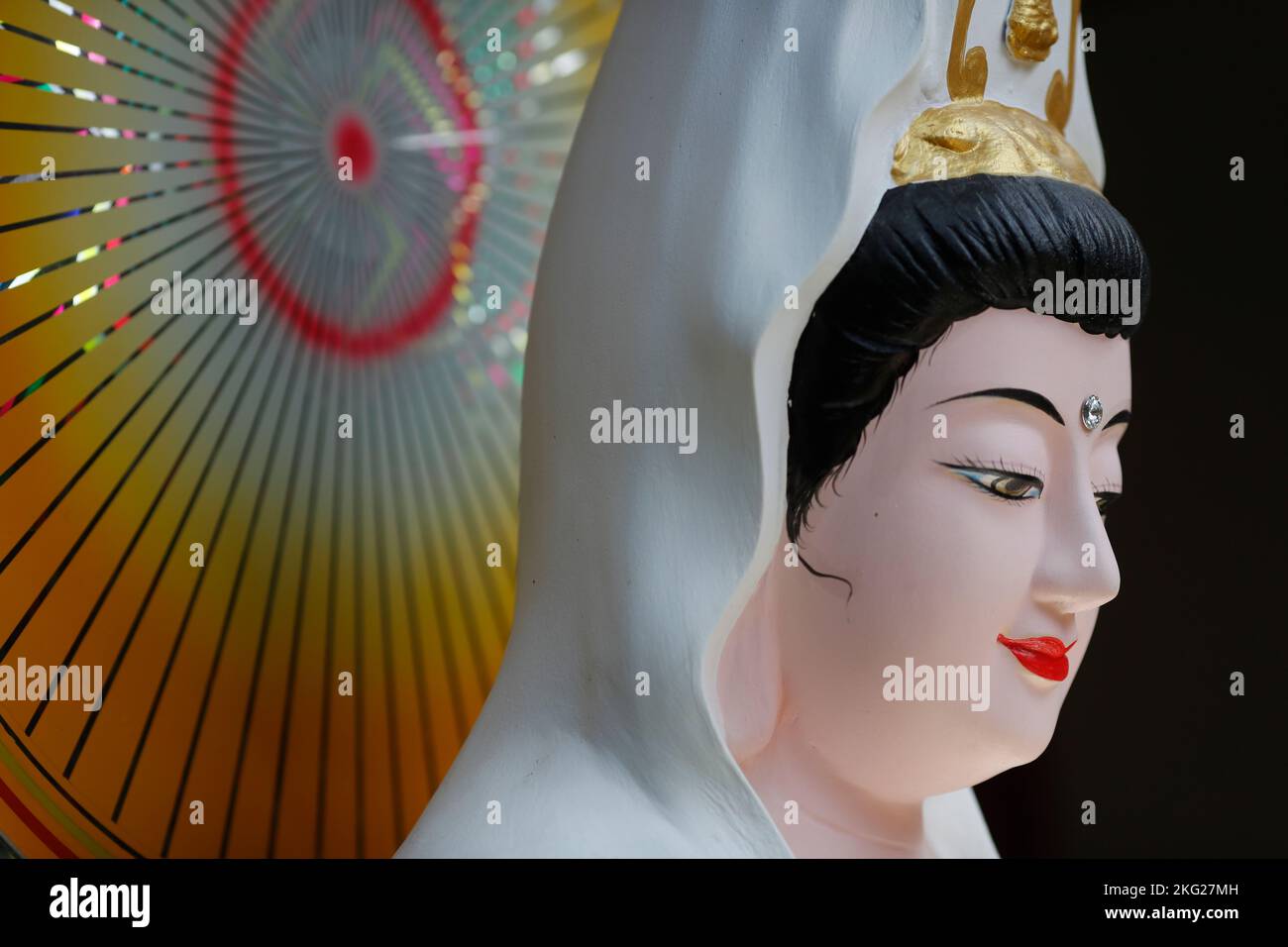 Avalokitesvara  ( Quan Am), the Bodhisattva of compassion or goddess of Mercy. Vinh Long. Vietnam. Stock Photo
