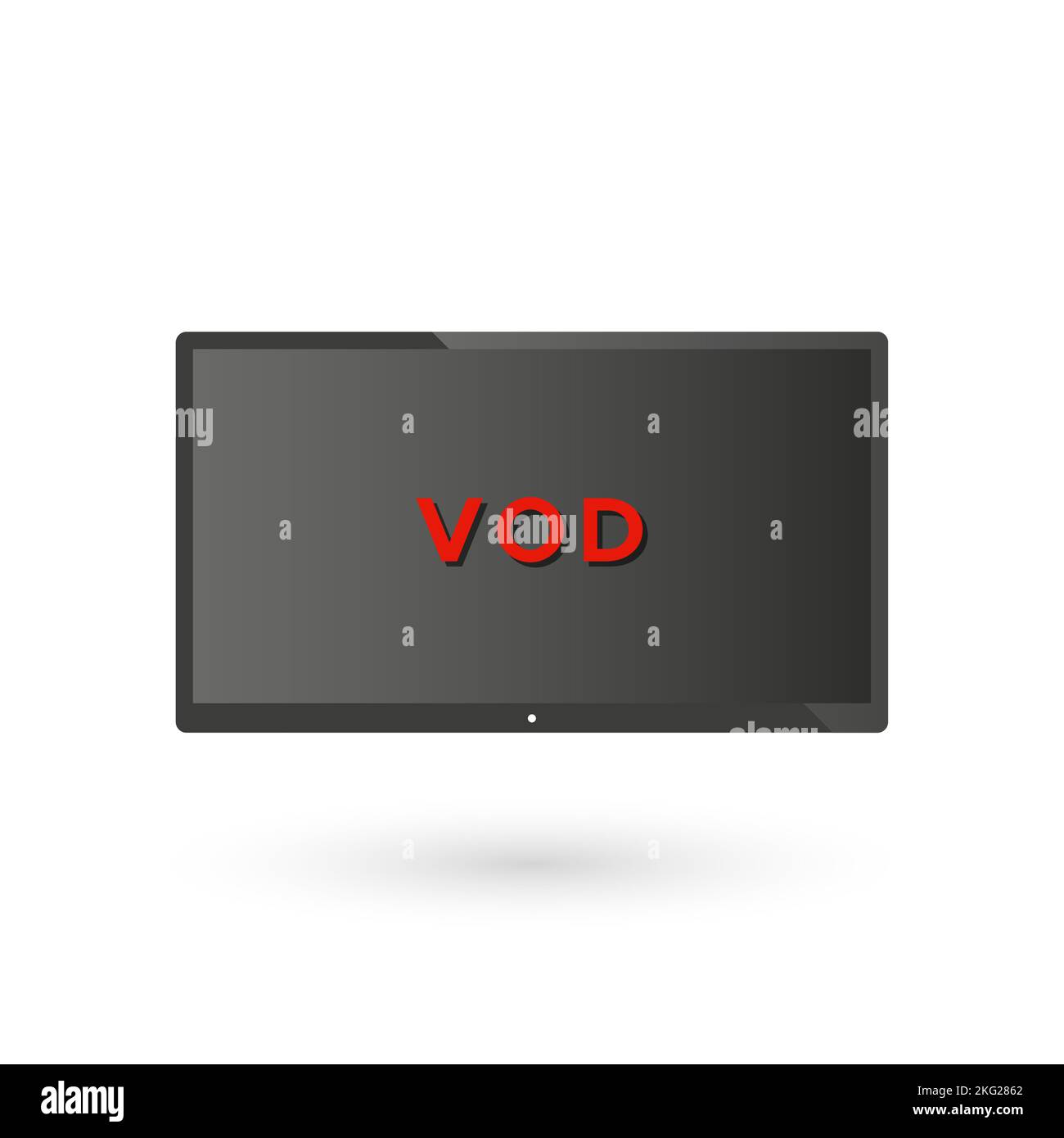 Smart TV with the text "VOD". Concept of streaming television, web