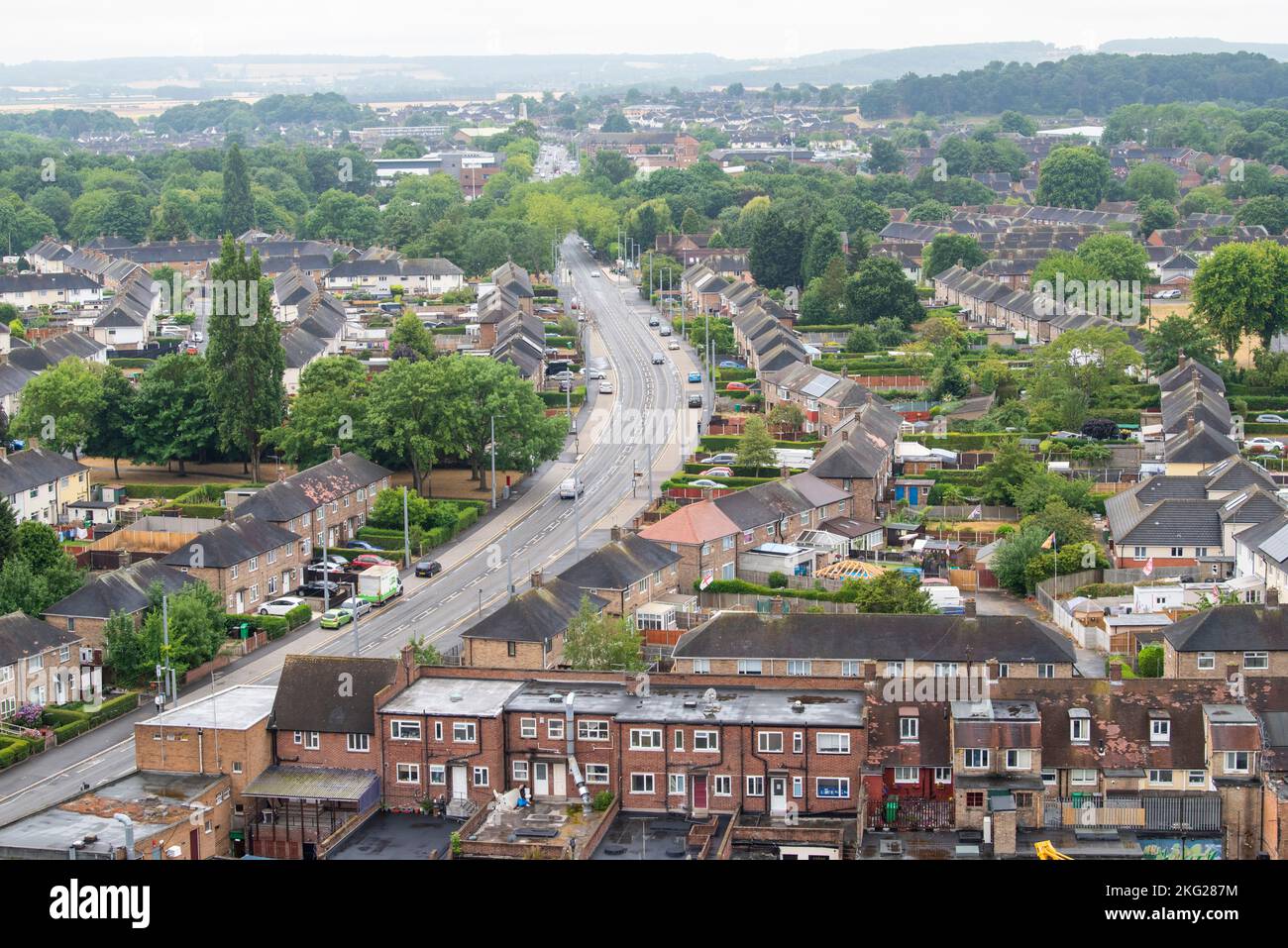 Aerial image of Clifton captured from the roof of Southchurch Court, Nottinghamshire England UK