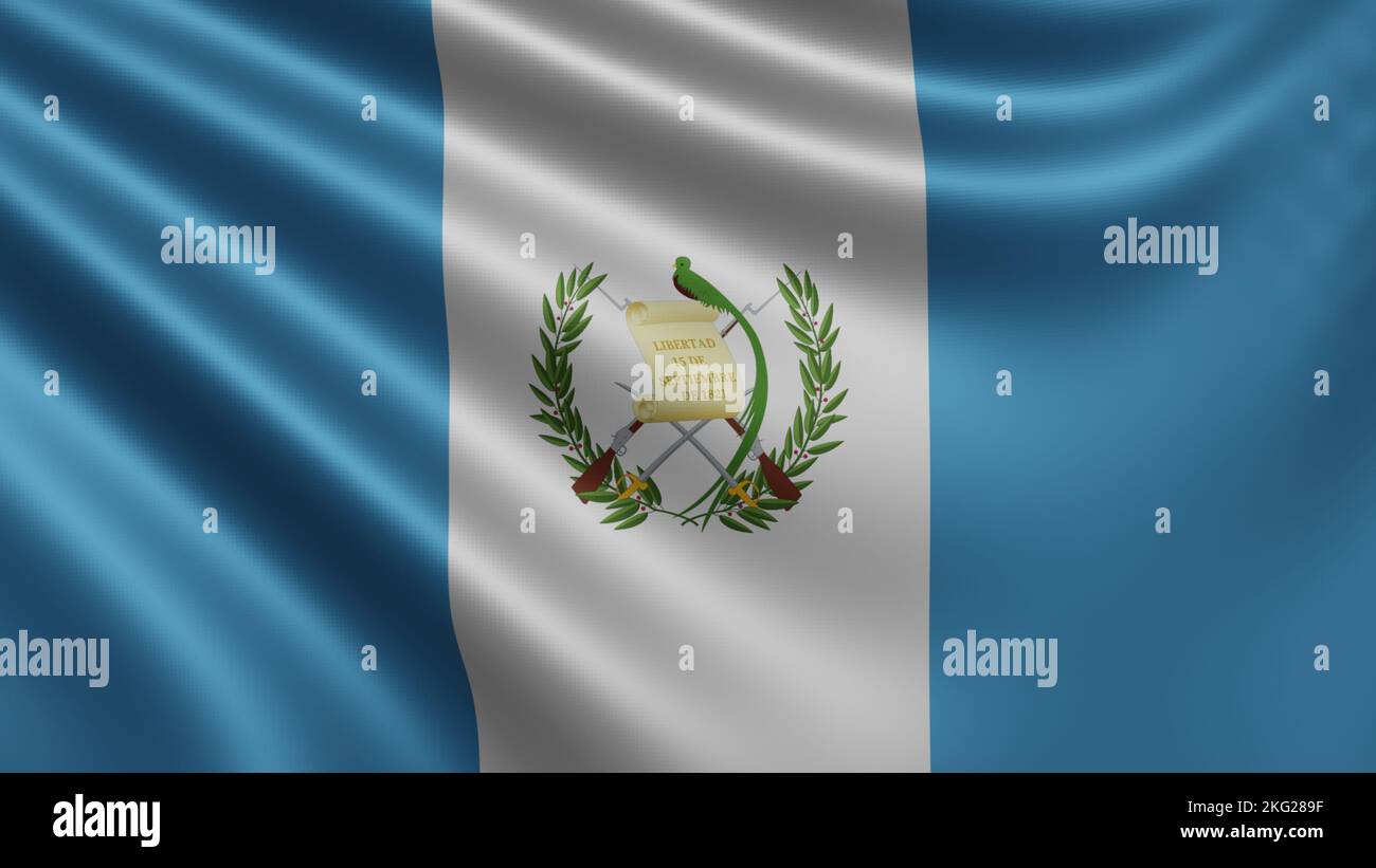 Render of the Guatemala flag flutters in the wind closeup, the