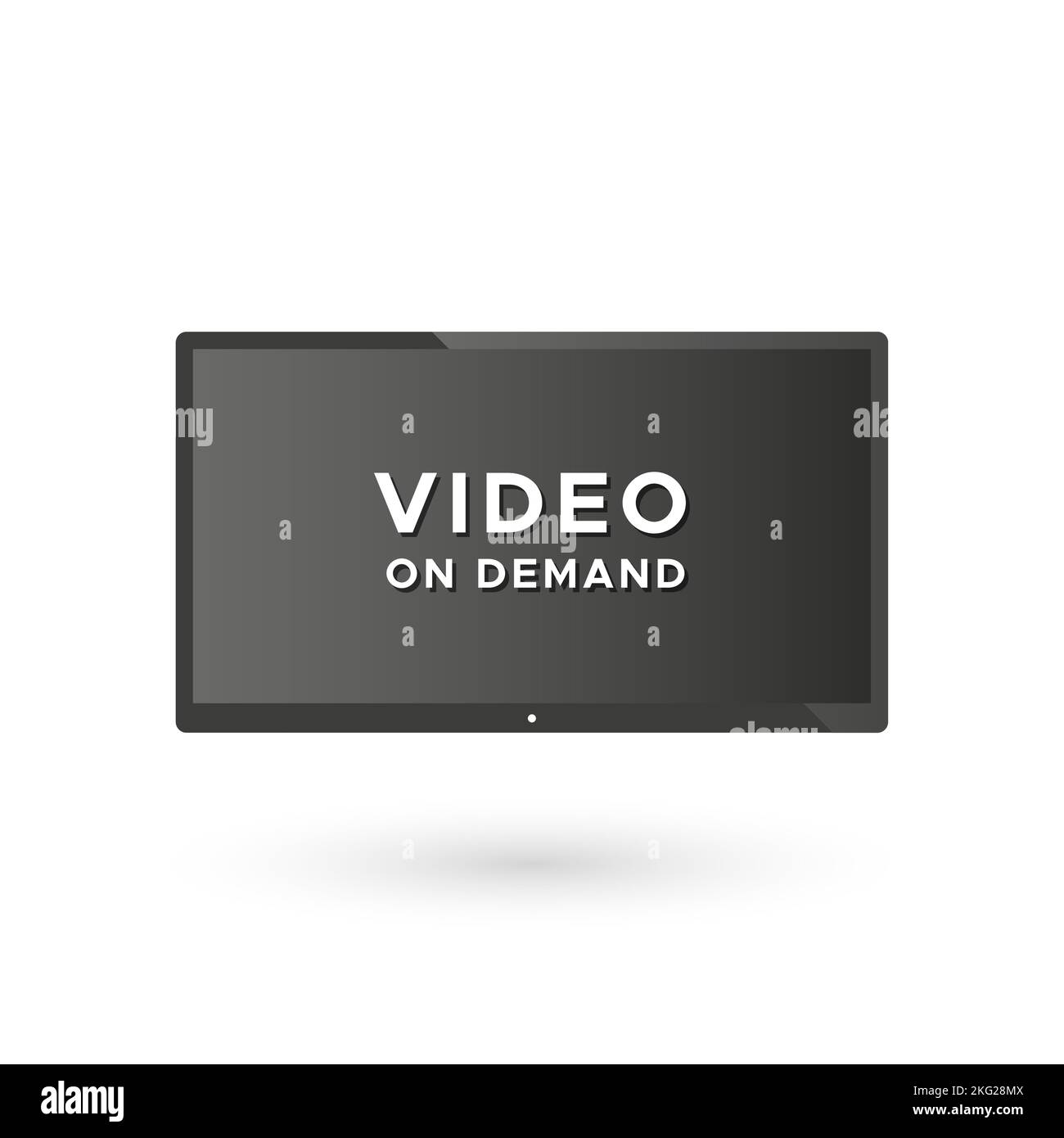 Smart TV with the text "Video on demand". Concept of streaming television, web television