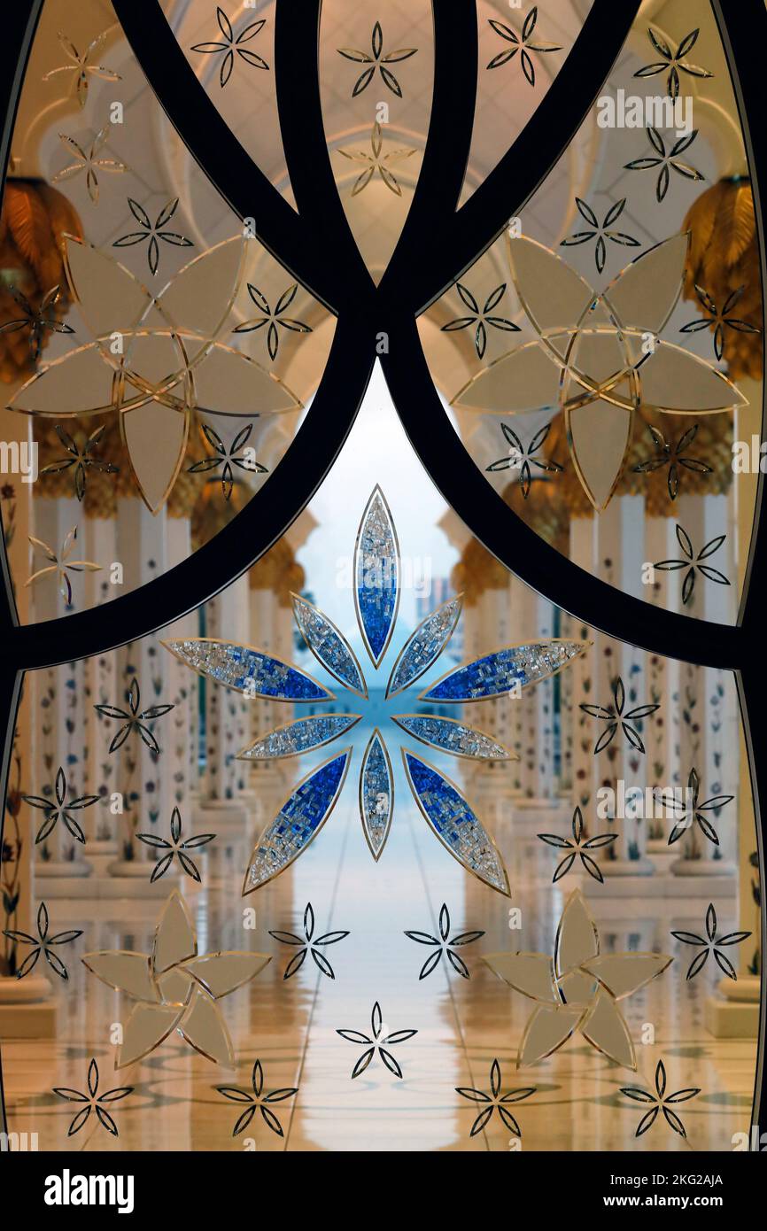 Stained Glass. Window frames. Sheikh Zayed Grand Mosque. Abu Dhabi