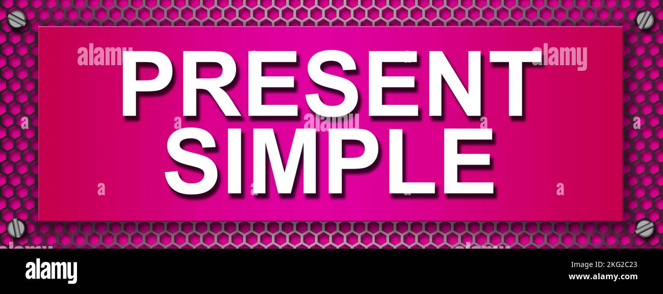 Present simple text quote on a banner, 3d rendering Stock Photo - Alamy