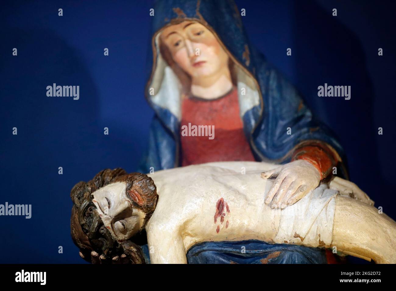 Annecy castle. The museum. Pieta, Mater Dolorosa. 16 th century. France. Stock Photo