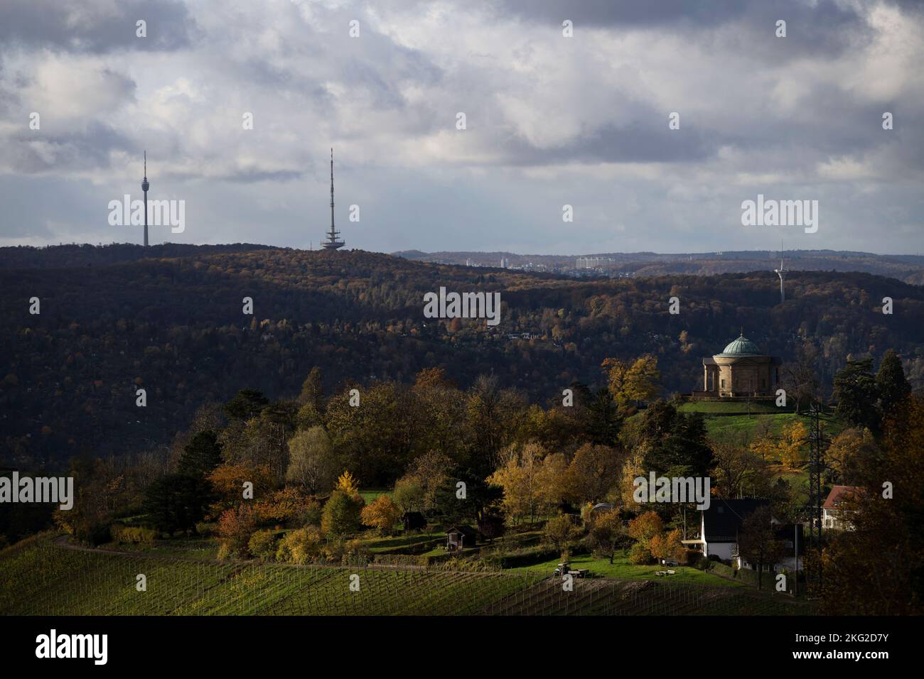 Stuttgart, Germany. 21st Nov, 2022. Light falls through a hole in the ...