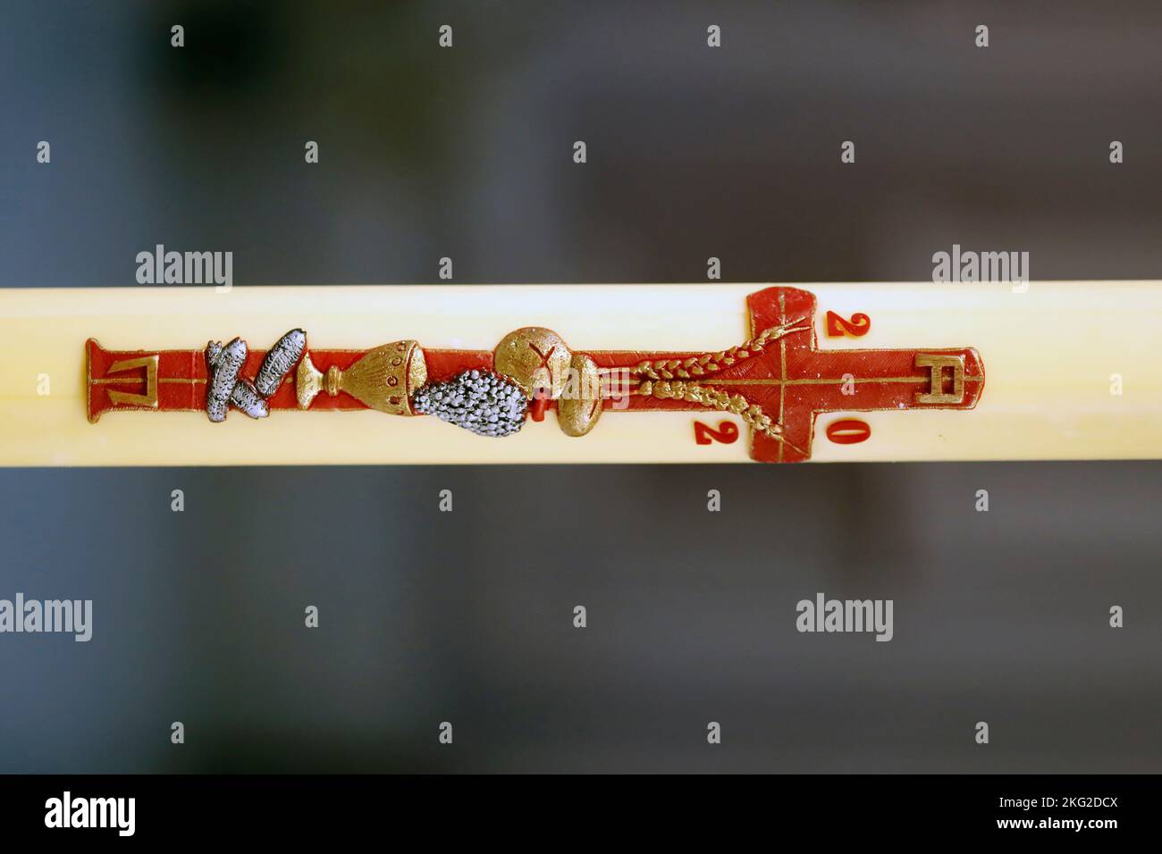 Paschal candle in a catholic church. France Stock Photo Alamy