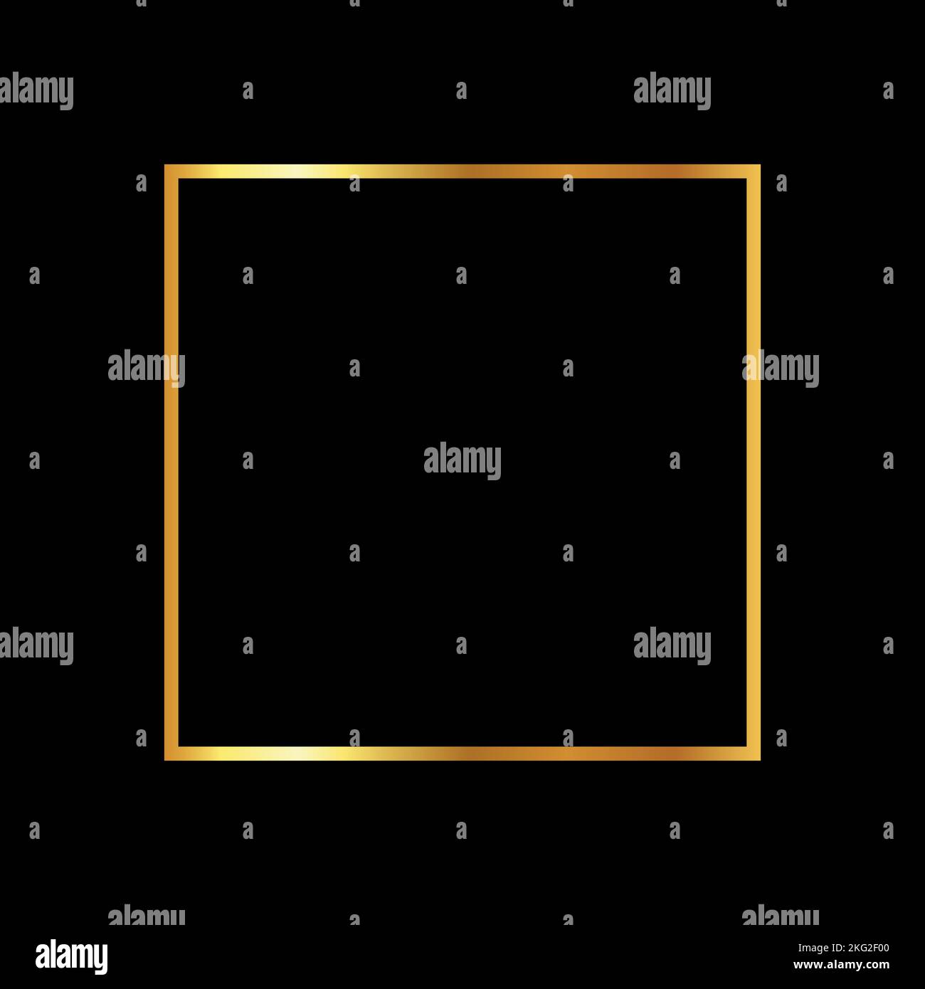 Golden frame on black background. Vector illustration Stock Vector