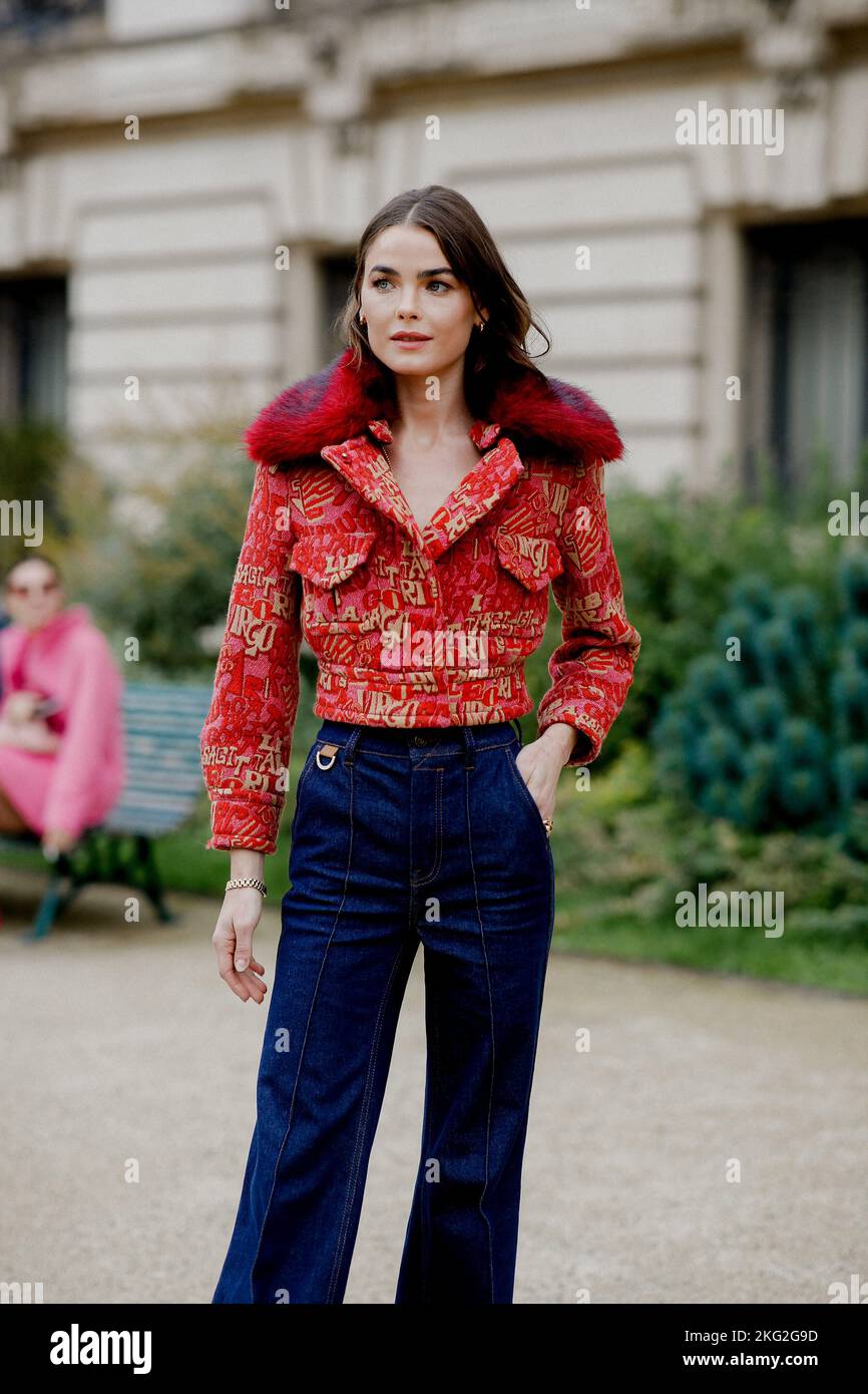Street style, Bambi Northwood Blyth arriving at Zimmermann Spring Summer 2023 show, held at Petit Palais, Paris, France, on October 3, 2022. Photo by Marie-Paola Bertrand-Hillion/ABACAPRESS.COM Stock Photo